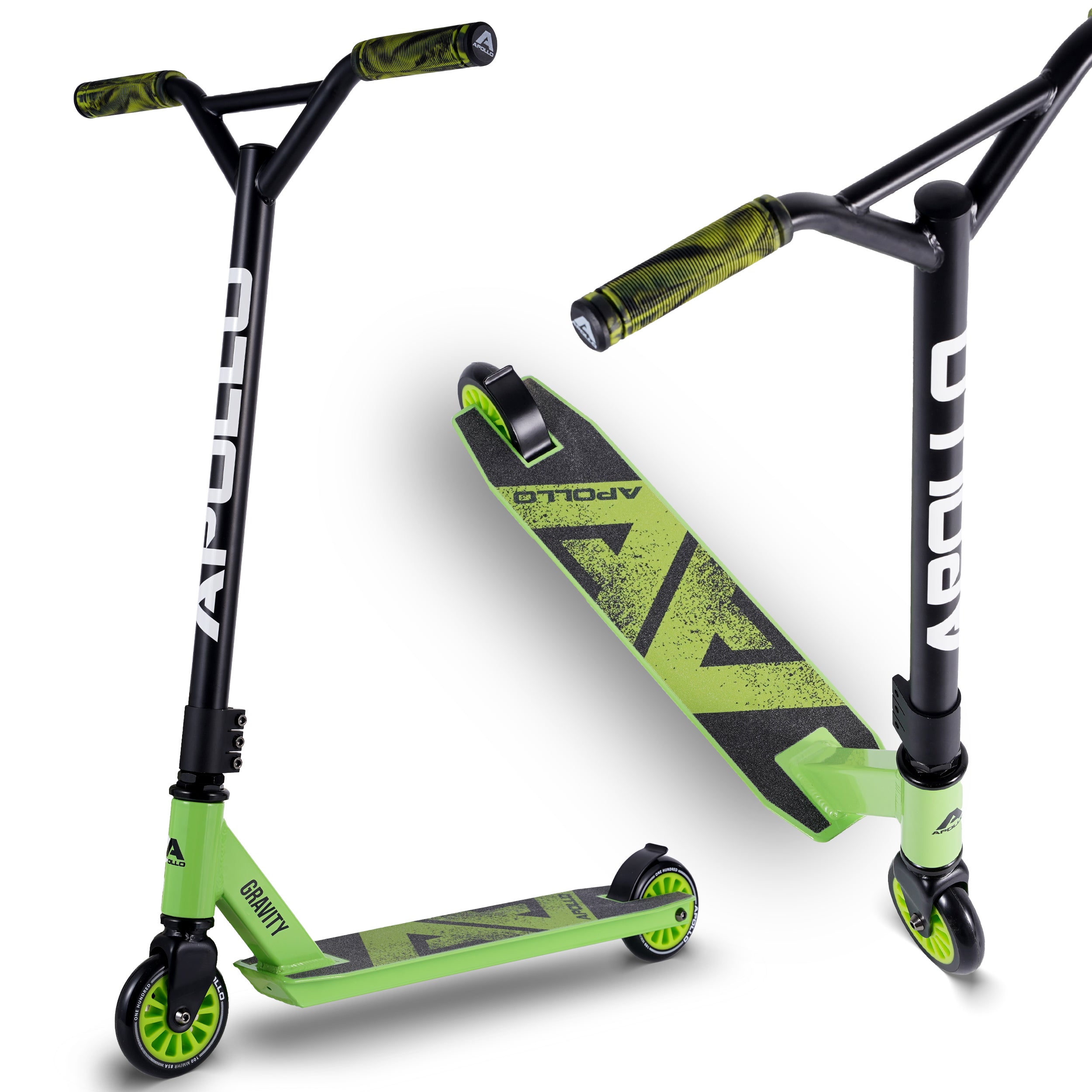 Apollo Funsport FR - Apollo Stunt Scooter Gravity - Trottinette fun pour enfants et adolescents - Vert