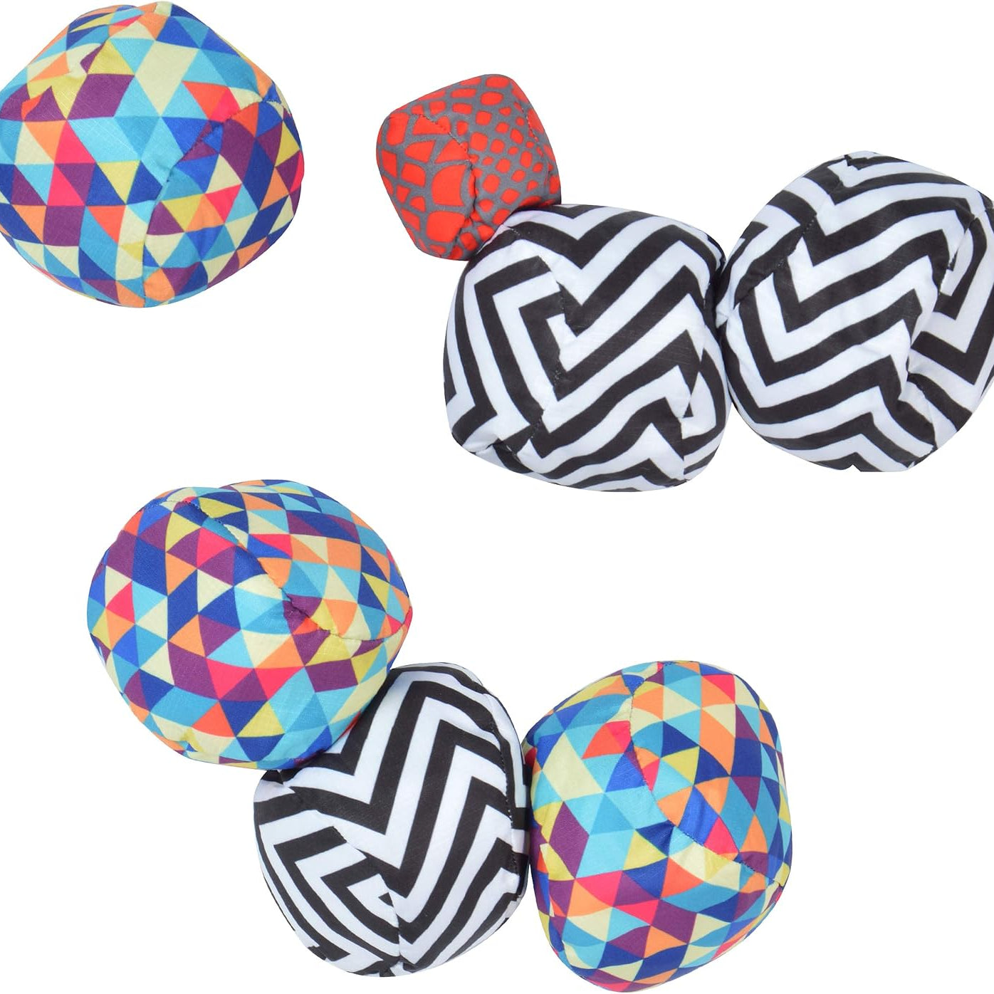 Apollo Funsport France - Ocean 5 Extreme Boule – Set de boules souples - Triangel ZicZac - Couleur : noir blanc