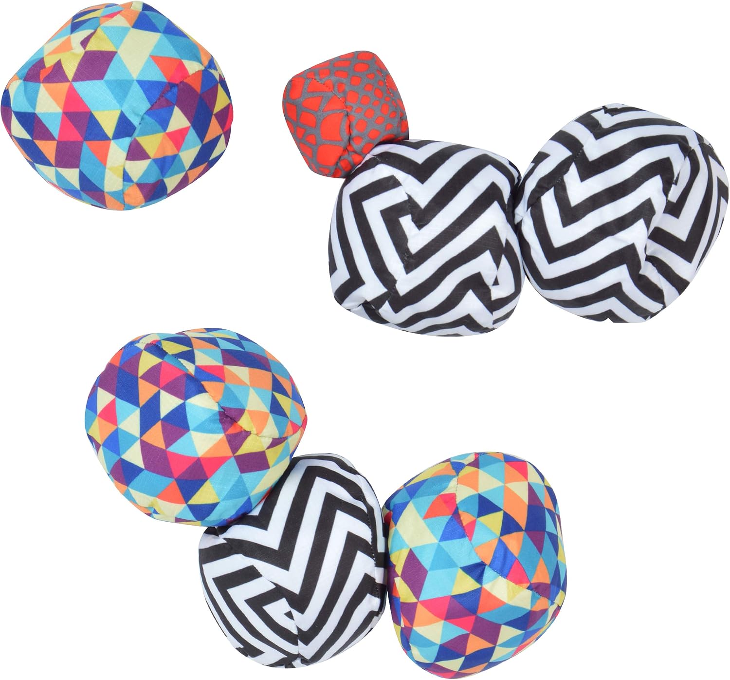 Apollo Funsport France - Ocean 5 Extreme Boule – Set de boules souples - Triangel ZicZac - Couleur : noir blanc