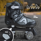 Apollo Funsport France - Apollo Champion Adjustable Quad Skate - patins à roulettes réglables pour enfants - Noir