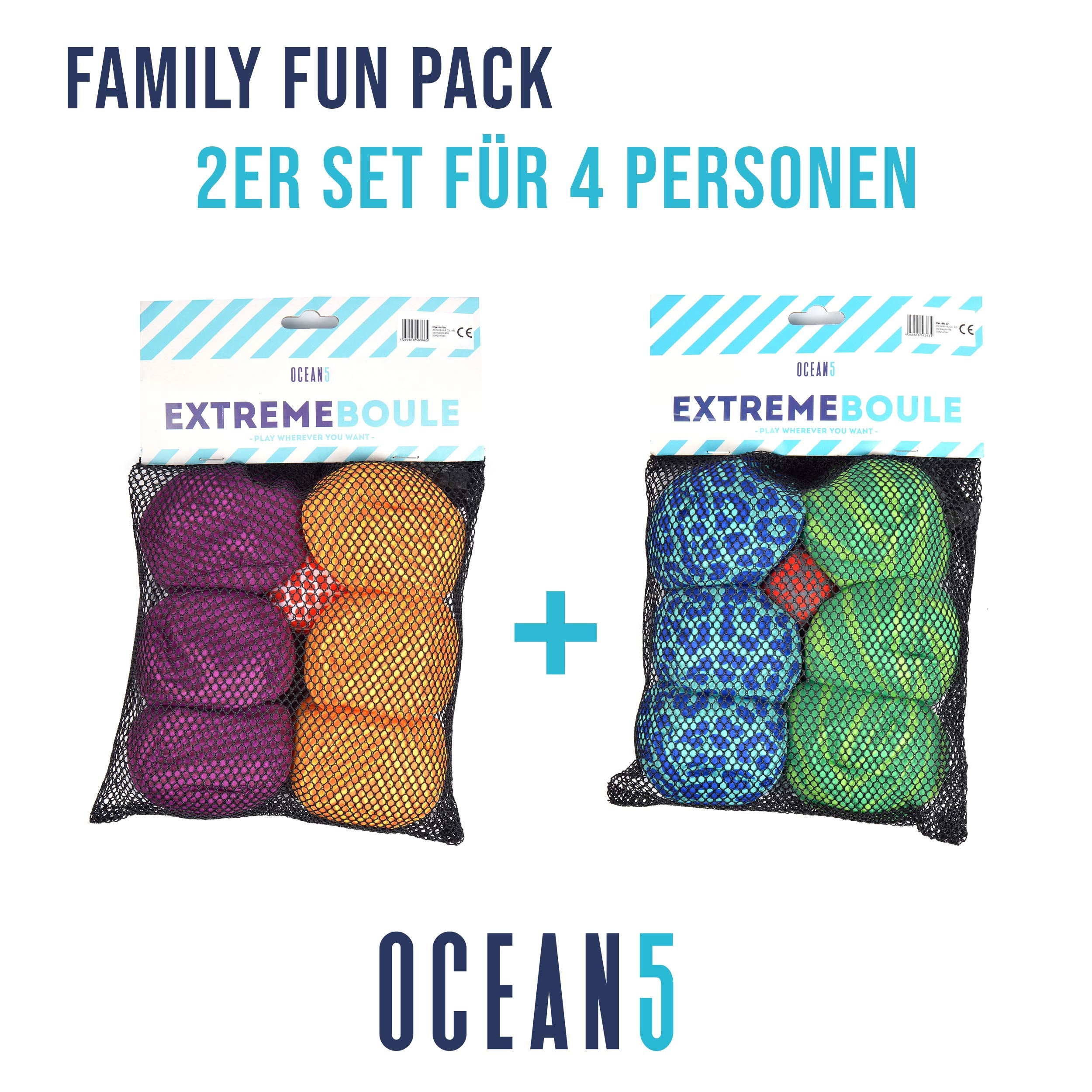 Apollo Funsport France - Ocean 5 Extreme Boule – Set de boules souples - 2er SET Lines + Animal Print