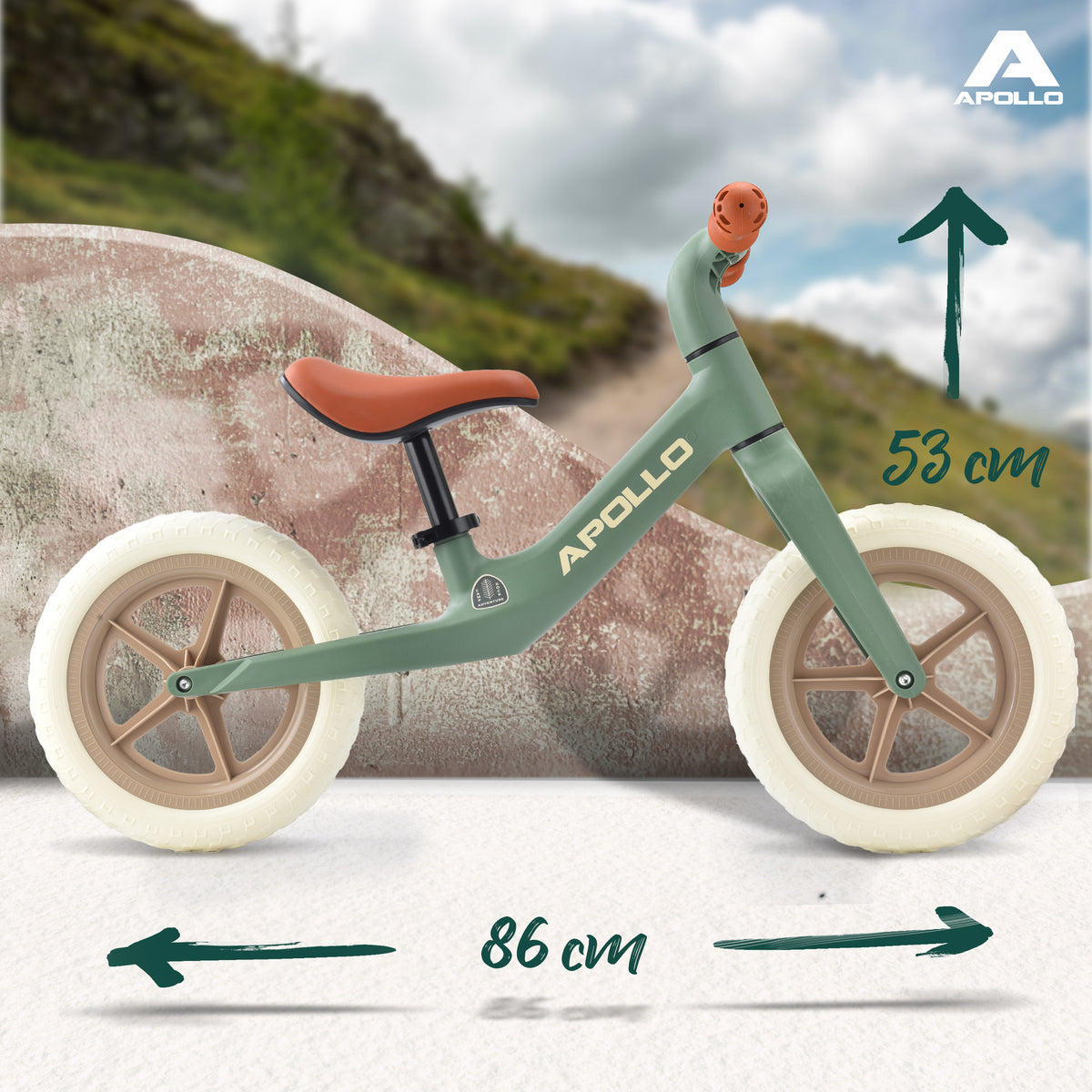 Apollo Funsport France - Draisienne Trailbuddy dès 2 ans – Draisienne enfant 12 pouces - Vert