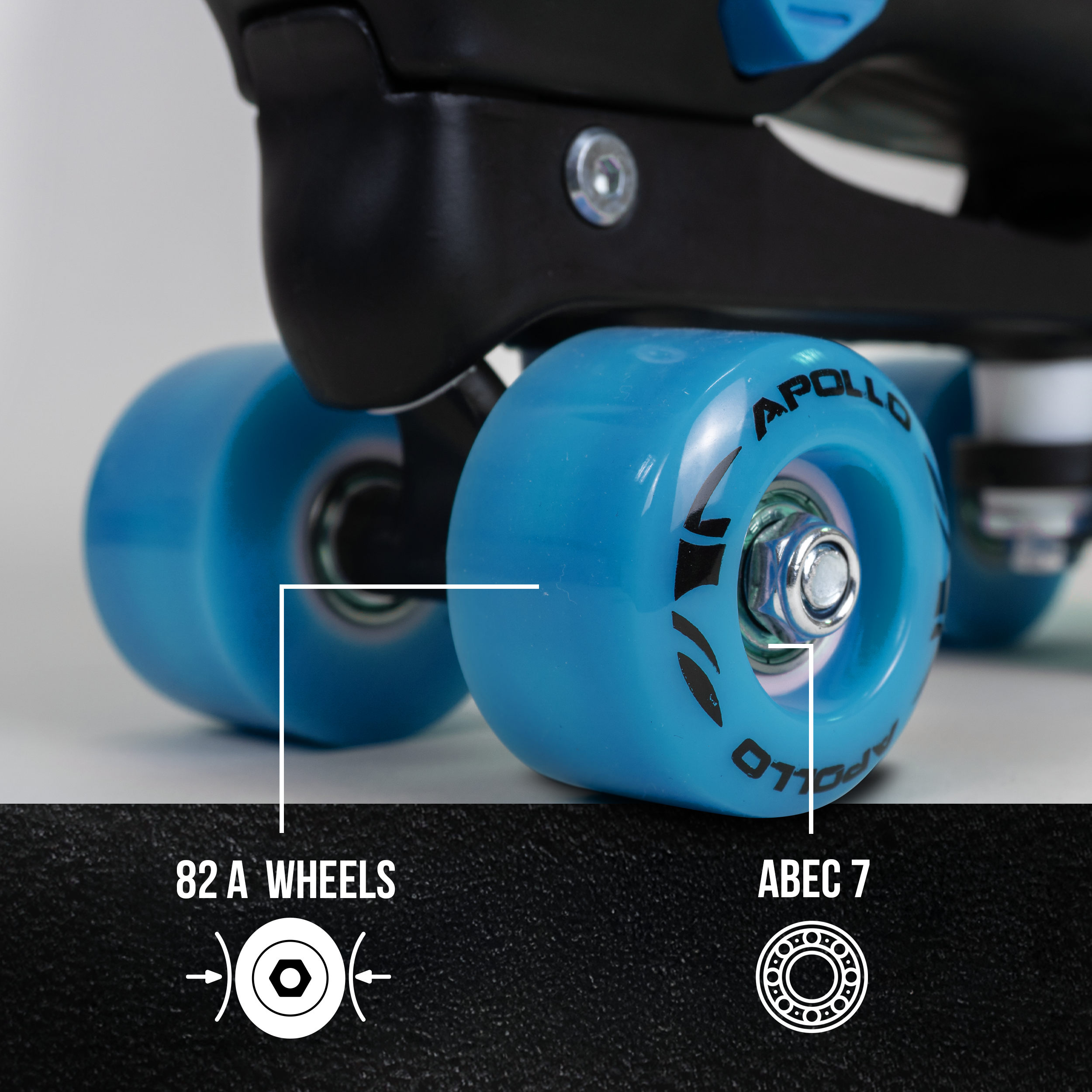 Apollo Funsport France - Apollo Champion Adjustable Quad Skate - patins à roulettes réglables pour enfants - Bleu