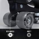 Apollo Funsport France - Apollo Champion Adjustable Quad Skate - patins à roulettes réglables pour enfants - Noir