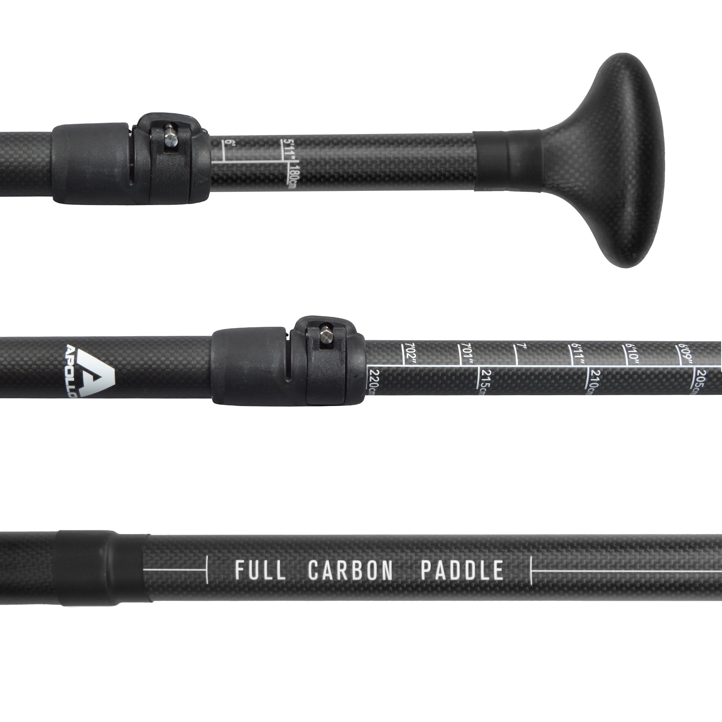 Apollo - Apollo Pagaie SUP – Pagaie en 3 parties en carbone et fibre de verre - Full Carbon Paddel