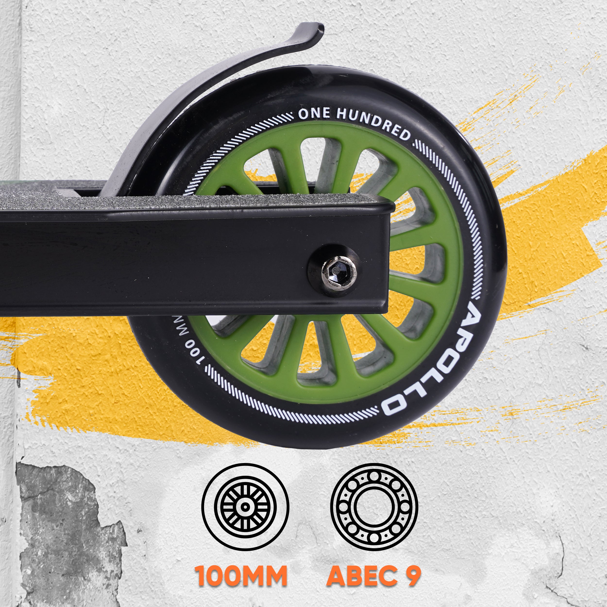 Apollo Funsport FR - Apollo Stunt Scooter Gravity - Trottinette fun pour enfants et adolescents - Noir Vert