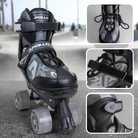 Apollo Funsport France - Apollo Champion Adjustable Quad Skate - patins à roulettes réglables pour enfants - Noir