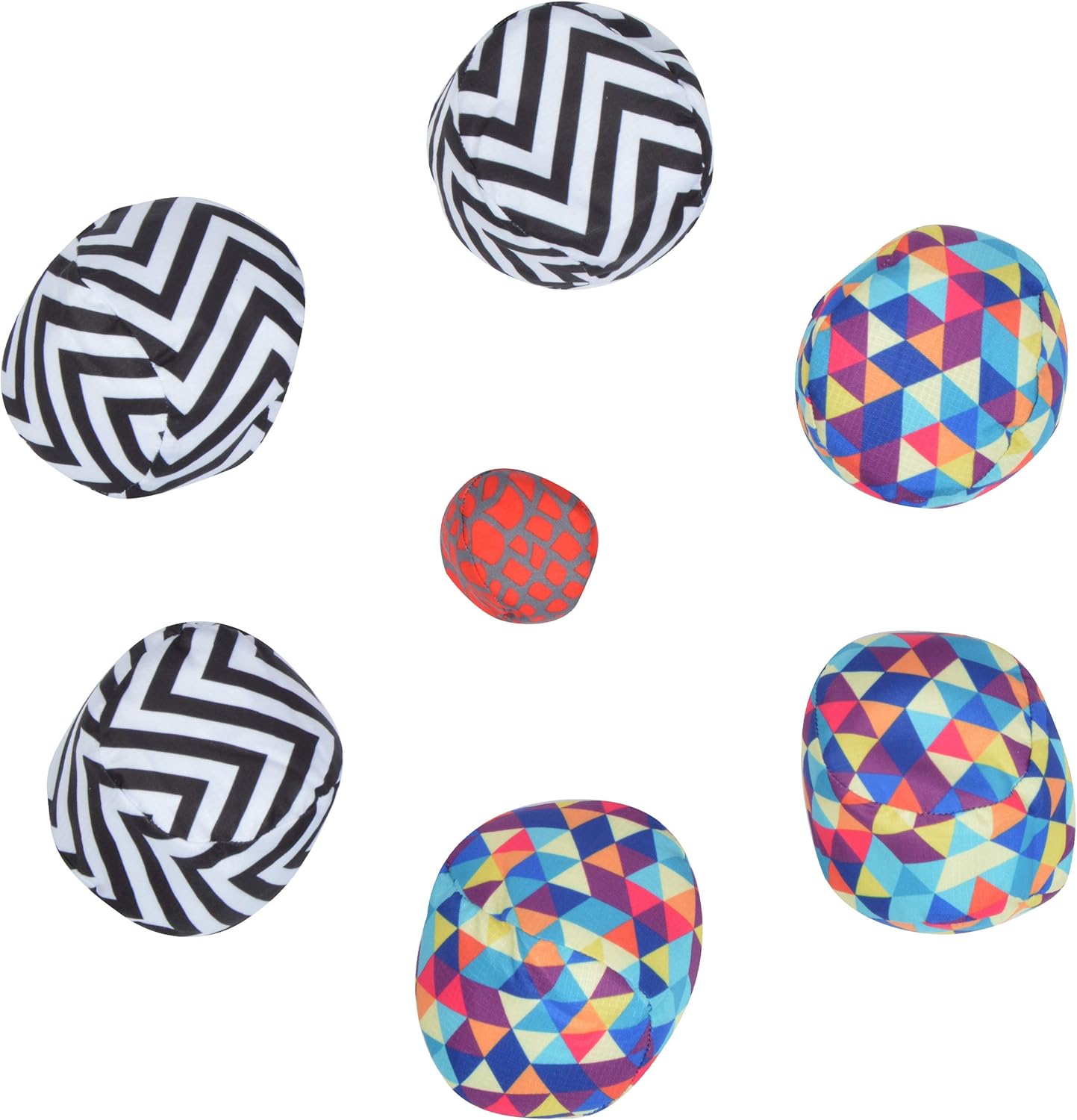 Apollo Funsport France - Ocean 5 Extreme Boule – Set de boules souples - Triangel ZicZac - Couleur : noir blanc