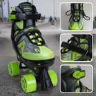 Apollo Funsport France - Apollo Champion Adjustable Quad Skate - patins à roulettes réglables pour enfants - Vert
