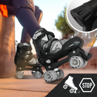 Apollo Funsport France - Apollo Champion Adjustable Quad Skate - patins à roulettes réglables pour enfants - Noir
