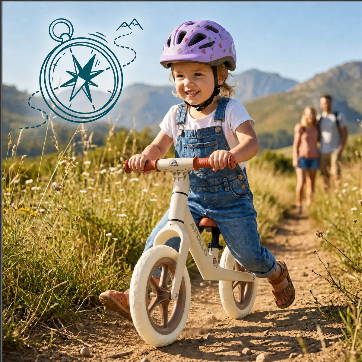 Apollo Funsport France - Draisienne Trailbuddy dès 2 ans – Draisienne enfant 12 pouces - Beige