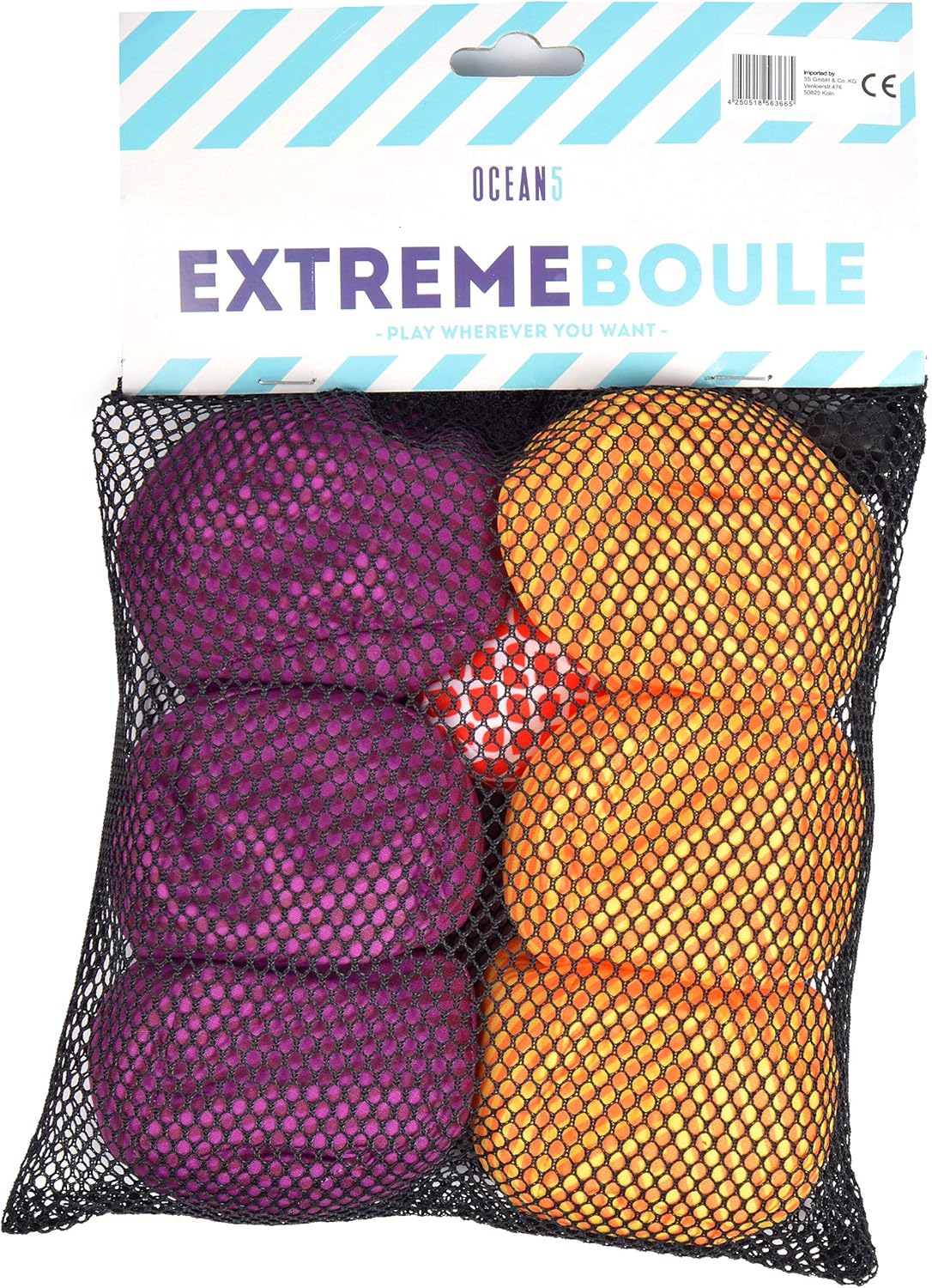 Apollo Funsport France - Ocean 5 Extreme Boule – Set de boules souples - Lines - Couleur : violet jaune