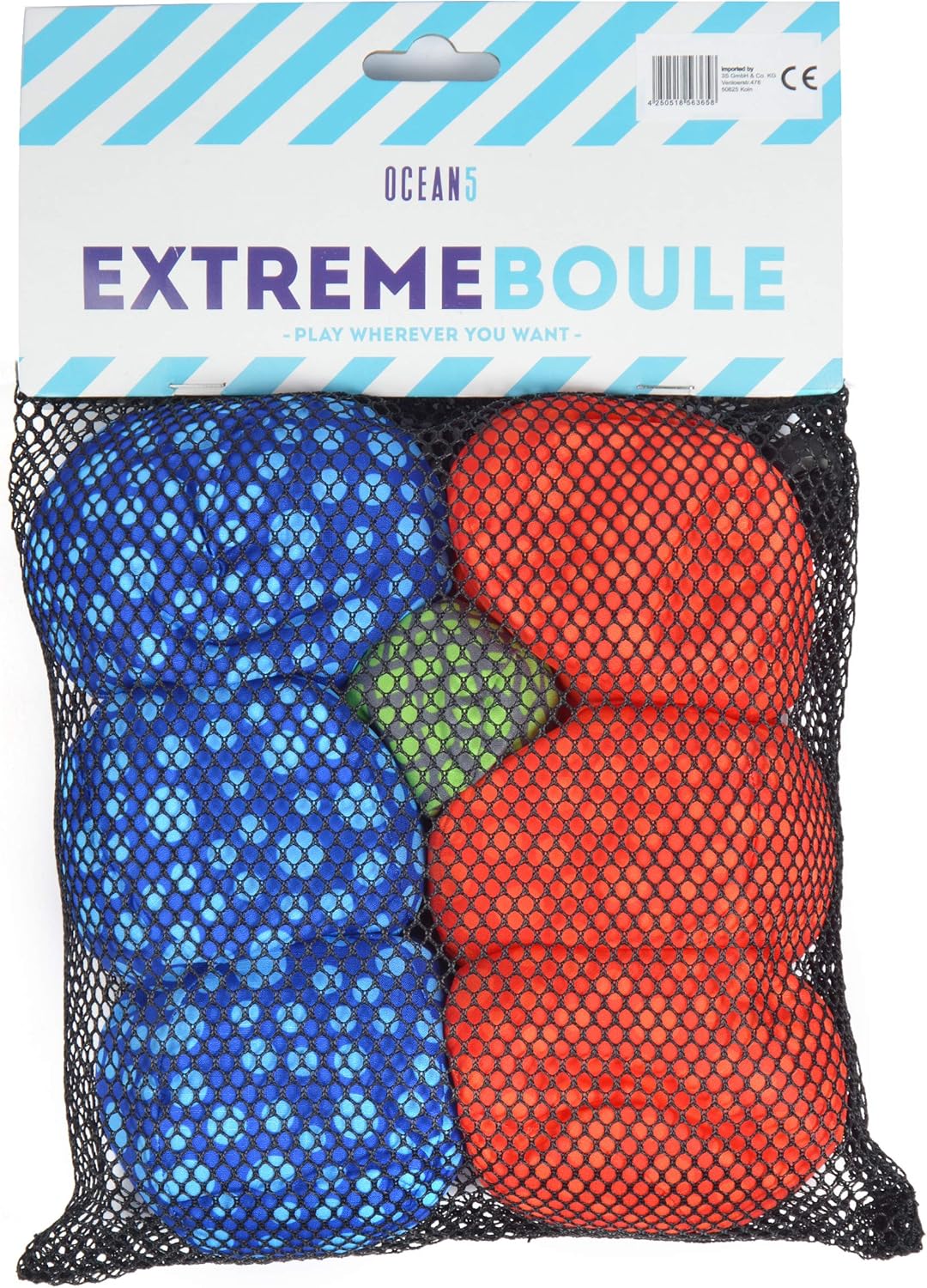 Apollo Funsport France - Ocean 5 Extreme Boule – Set de boules souples - Dots - Couleur : rouge bleu