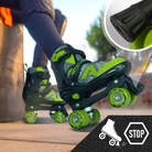 Apollo Funsport France - Apollo Champion Adjustable Quad Skate - patins à roulettes réglables pour enfants - Vert