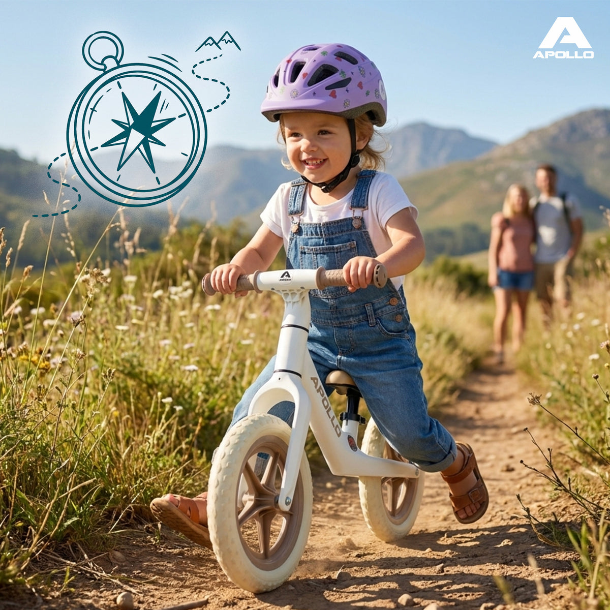 Apollo Funsport France - Draisienne Trailbuddy dès 2 ans – Draisienne enfant 12 pouces - Blanc