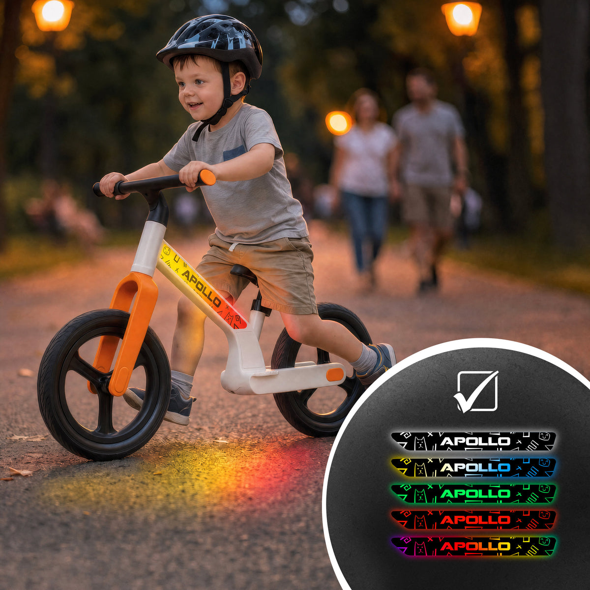 Apollo Funsport France - Draisienne LED Trailbuddy pour enfants dès 2 ans – Draisienne 12 pouces avec éclairage - Blanc