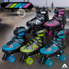 Apollo Funsport France - Apollo Champion Adjustable Quad Skate - patins à roulettes réglables pour enfants - Bleu
