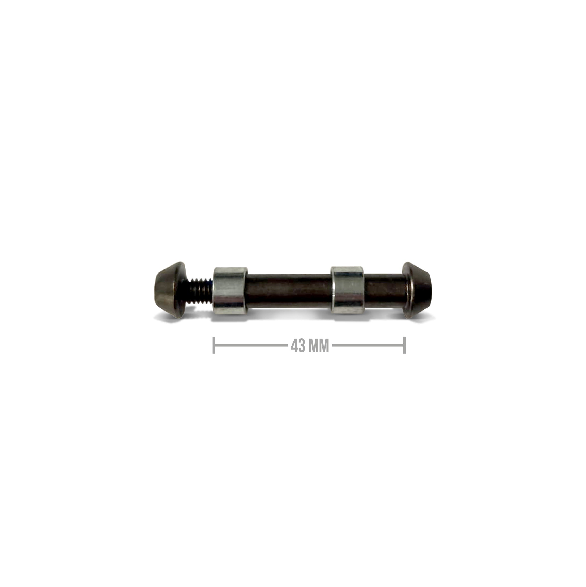 Apollo - PIÈCE DE RECHANGE - Axe de roue arrière trottinette freestyle - 43 mm + 2x7 mm entretoises -