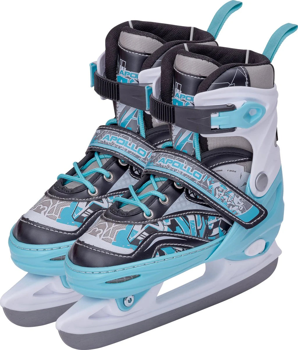 Apollo - Patins à glace femme X Pro - pointure ajustable - Menthe/Noir - L (39-42)