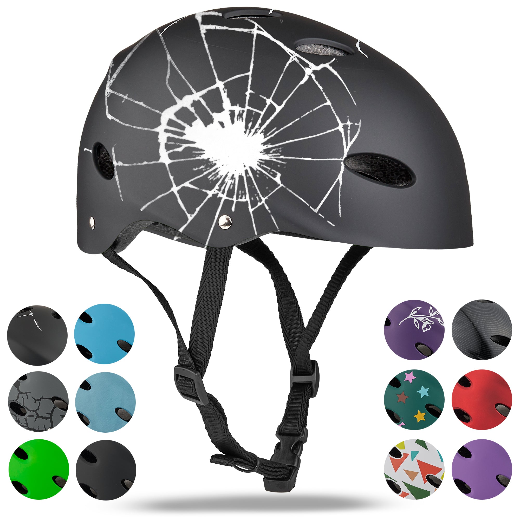 Apollo - Casque réglable pour skate et vélo - Broken