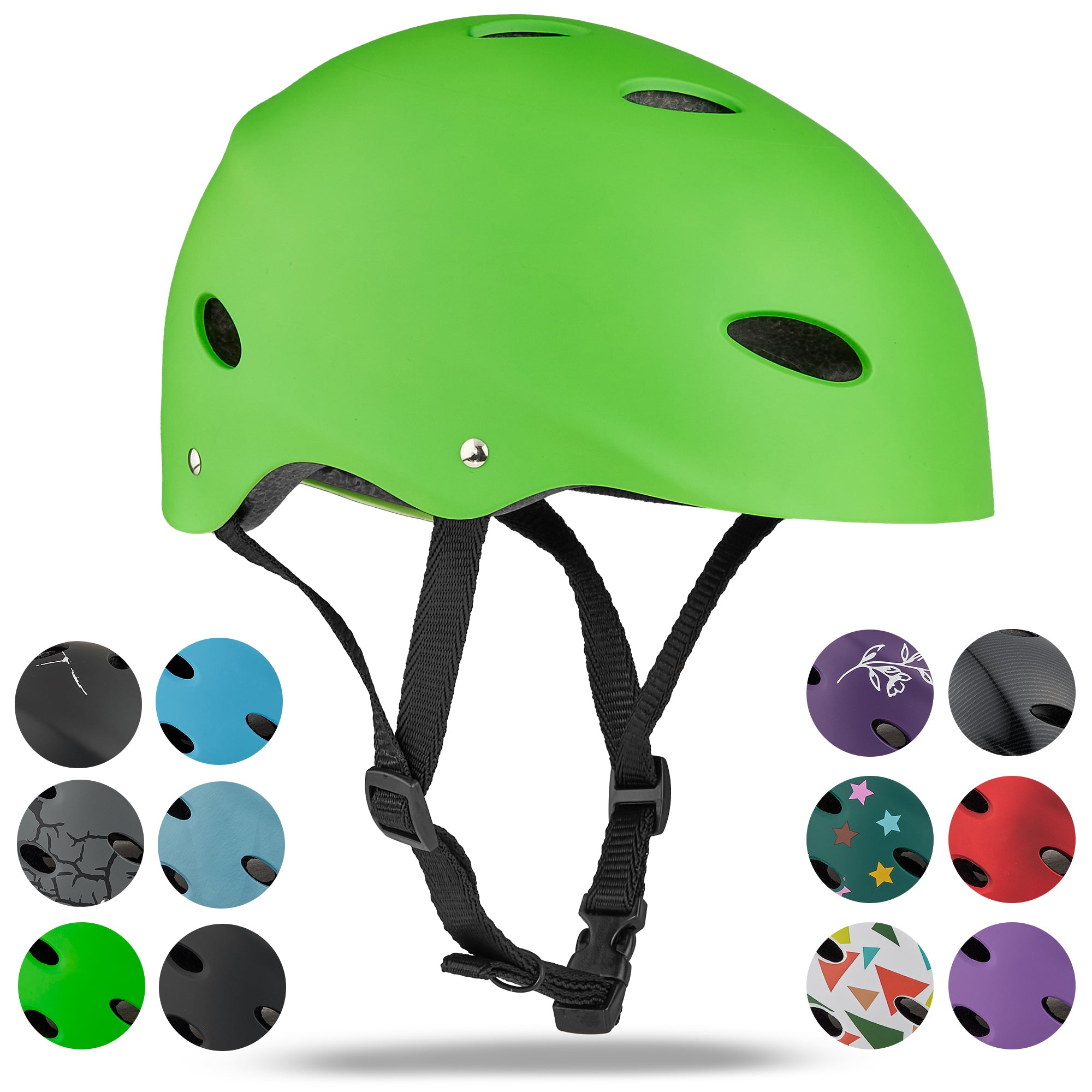 Apollo - Casque réglable pour skate et vélo - Green (Uni)