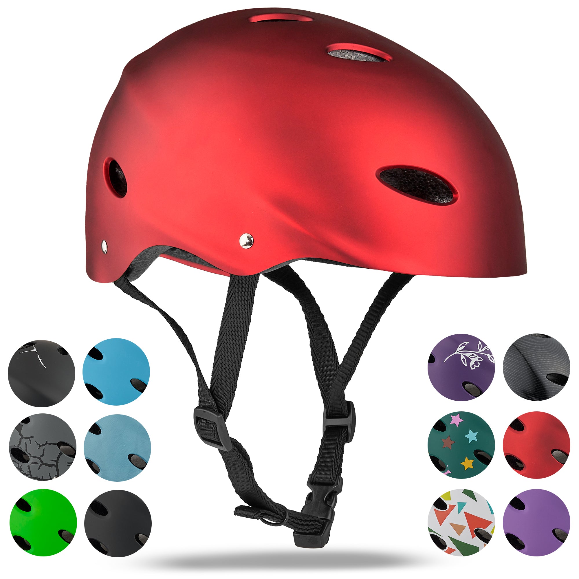 Apollo - Casque réglable pour skate et vélo - Liquid Red