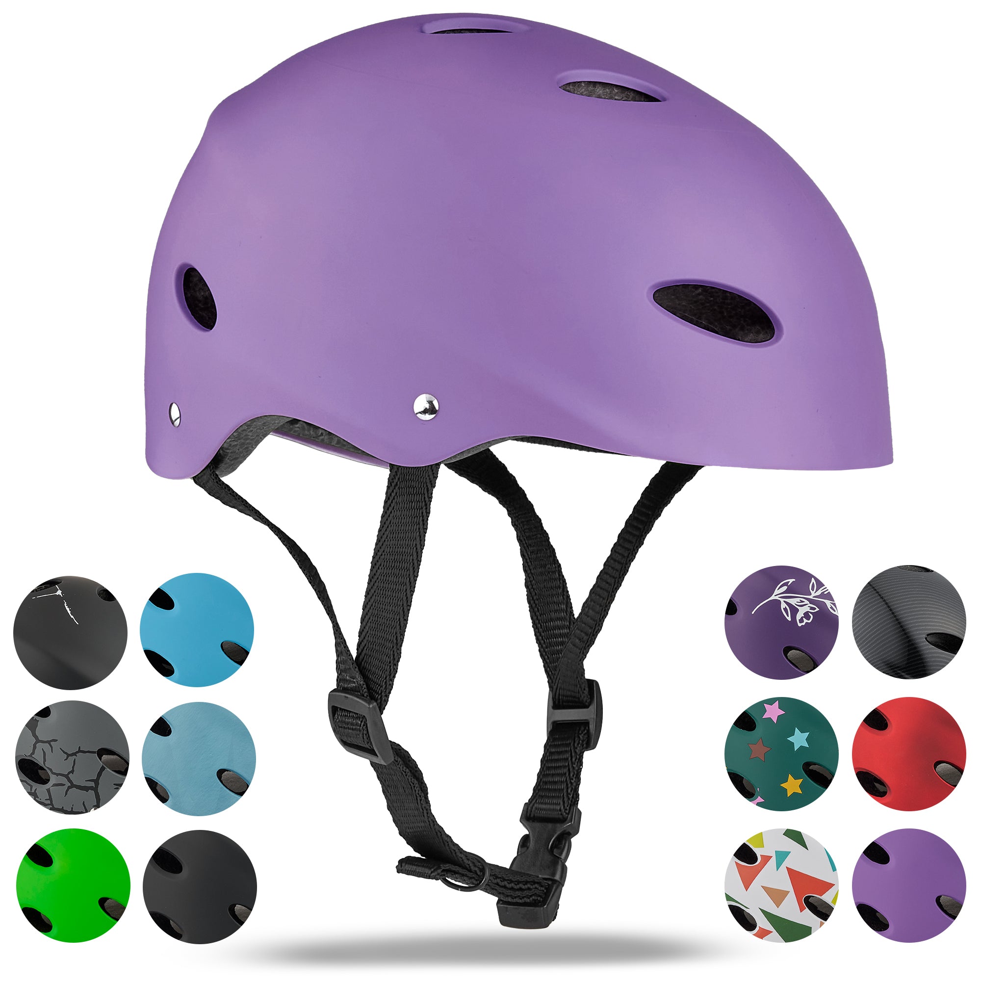 Apollo - Casque réglable pour skate et vélo - Violett (Uni)