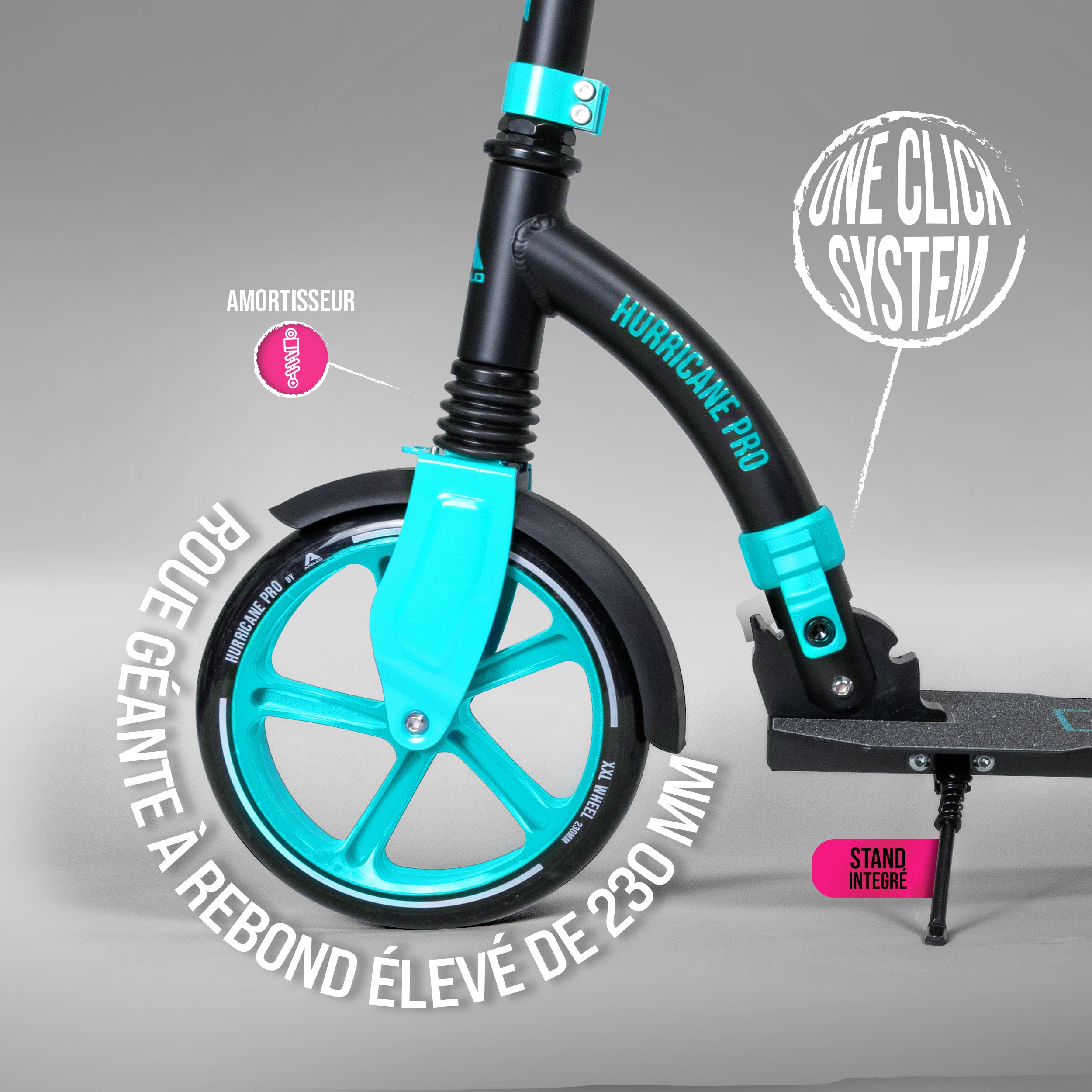 Apollo - Apollo Scooter - "Hurricane" City-Scooter avec suspension - Noir Menthe