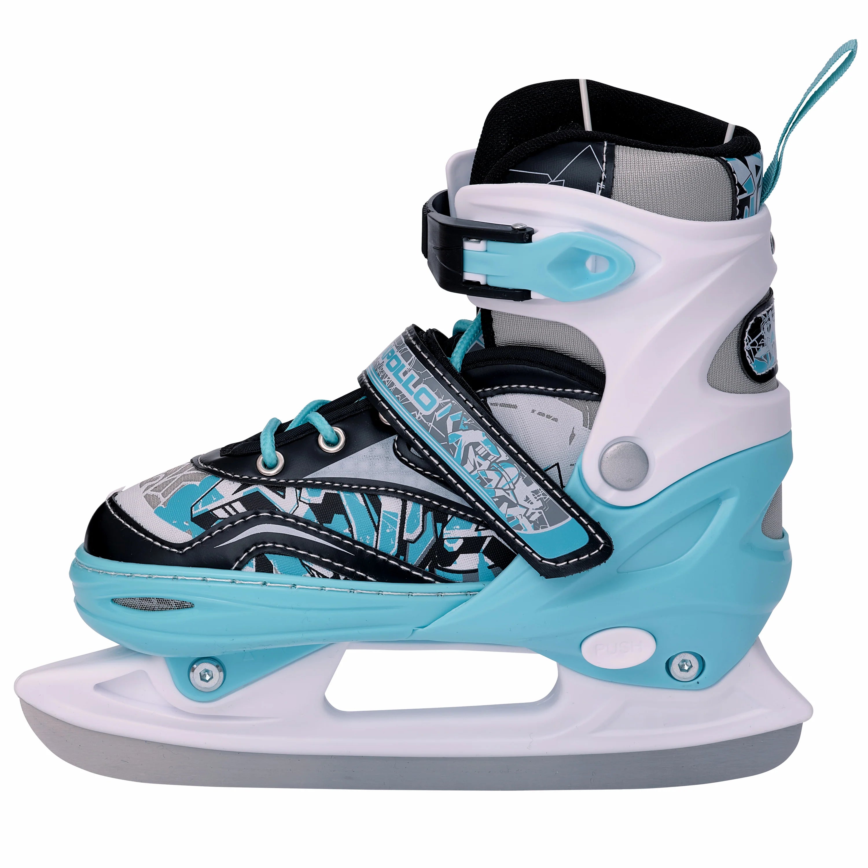 Apollo - Patins à glace femme X Pro - pointure ajustable - Menthe/Noir - L (39-42)