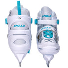 Apollo - Patins à glace femme X Pro - pointure ajustable - Blanc/Menthe - L (39-42)