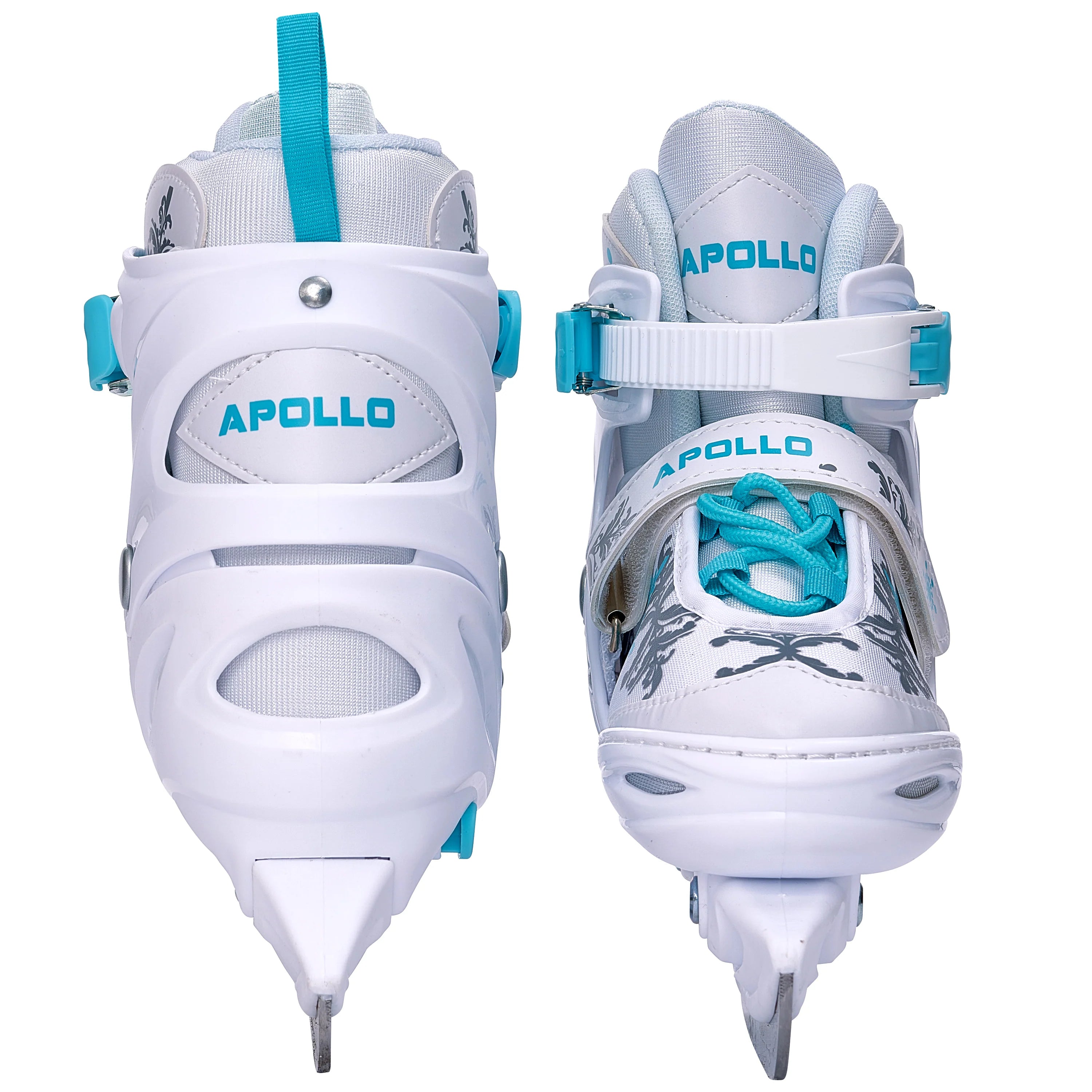 Apollo - Patins à glace femme X Pro - pointure ajustable - Blanc/Menthe - L (39-42)