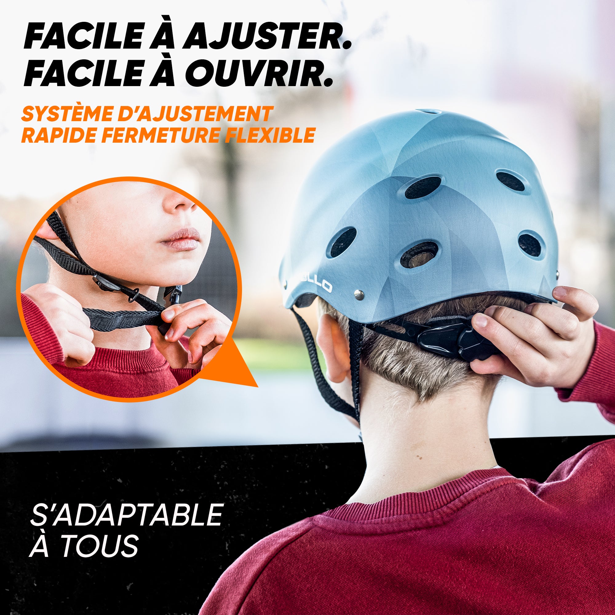 Apollo - Casque réglable pour skate et vélo - Blue Wave
