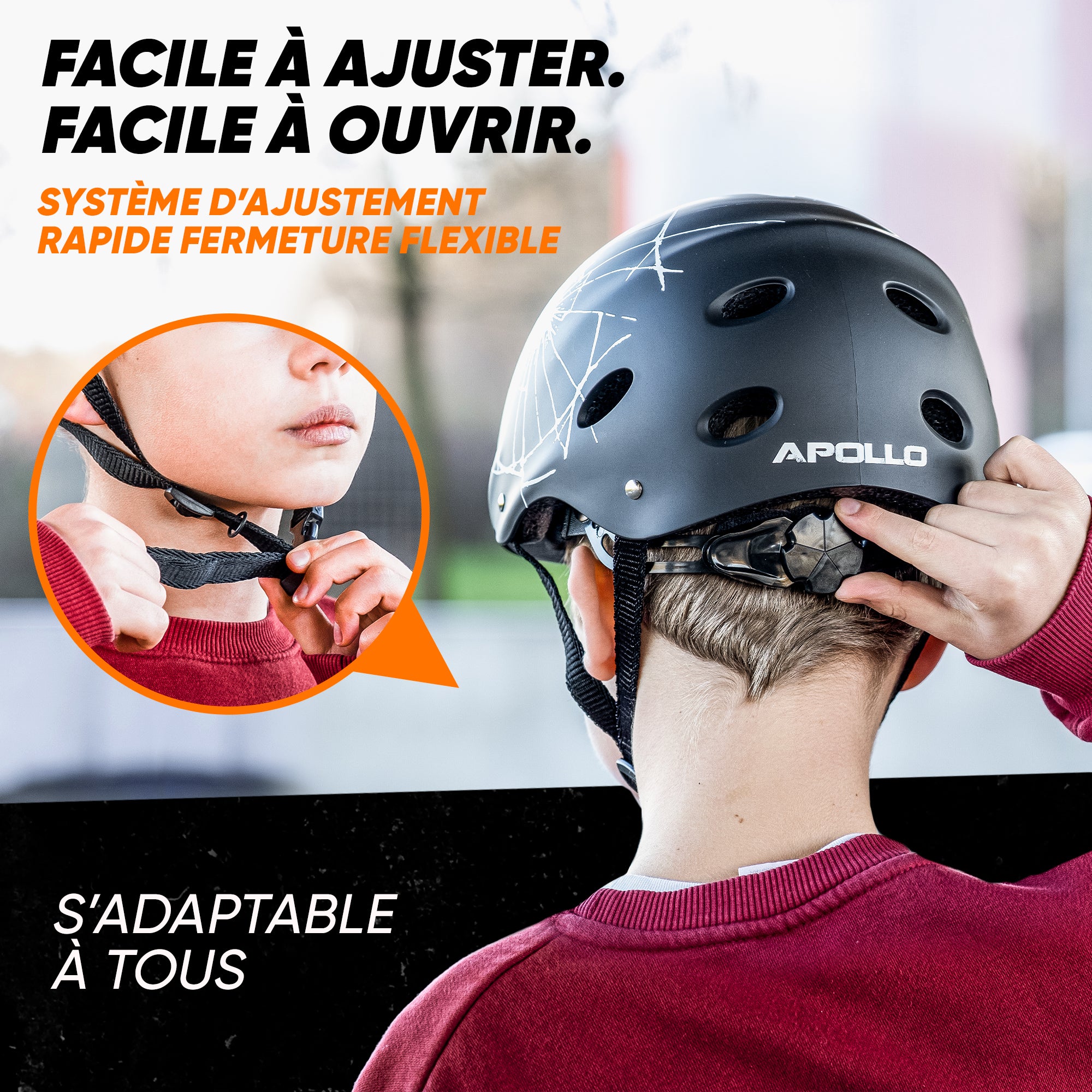 Apollo - Casque réglable pour skate et vélo - Broken