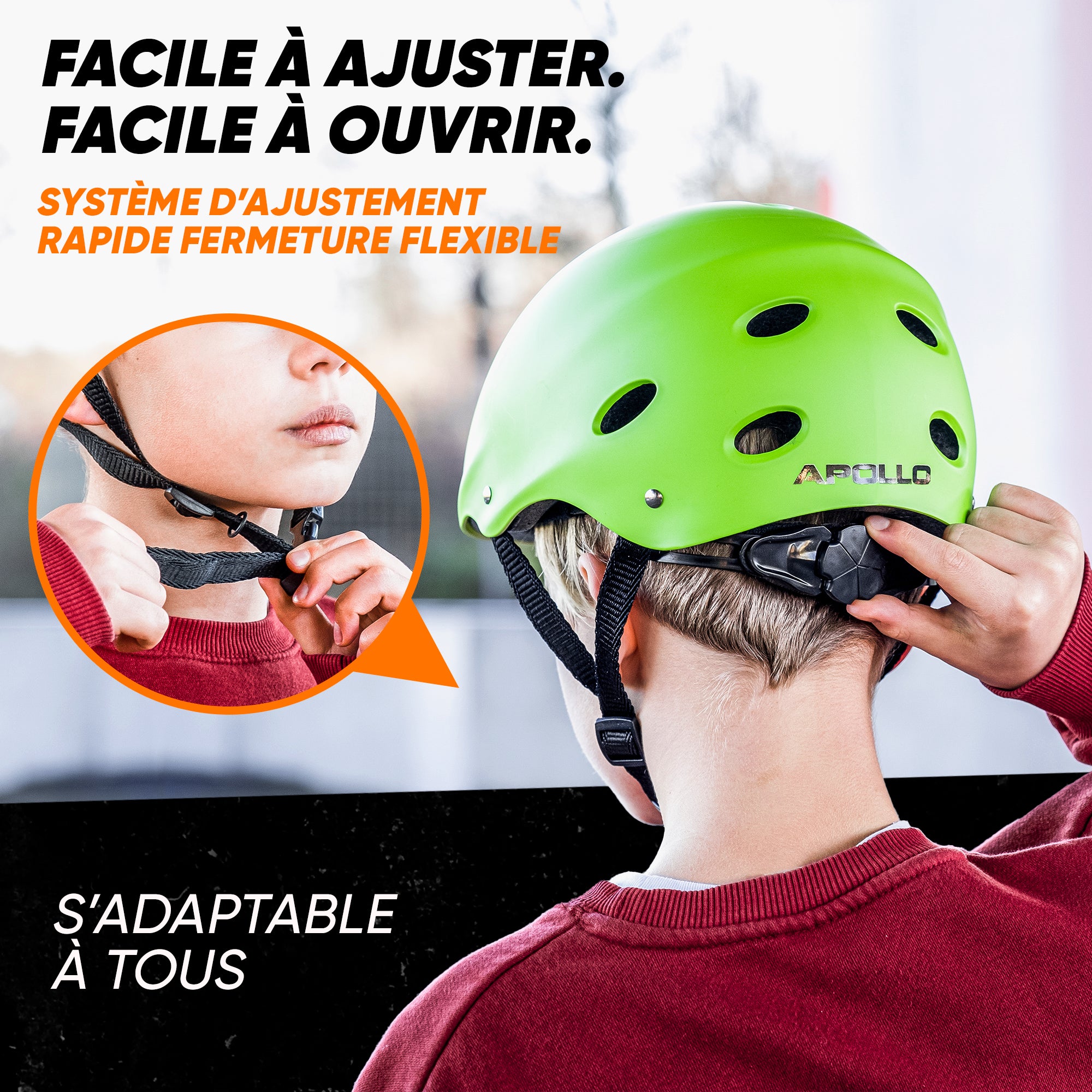 Apollo - Casque réglable pour skate et vélo - Green (Uni)