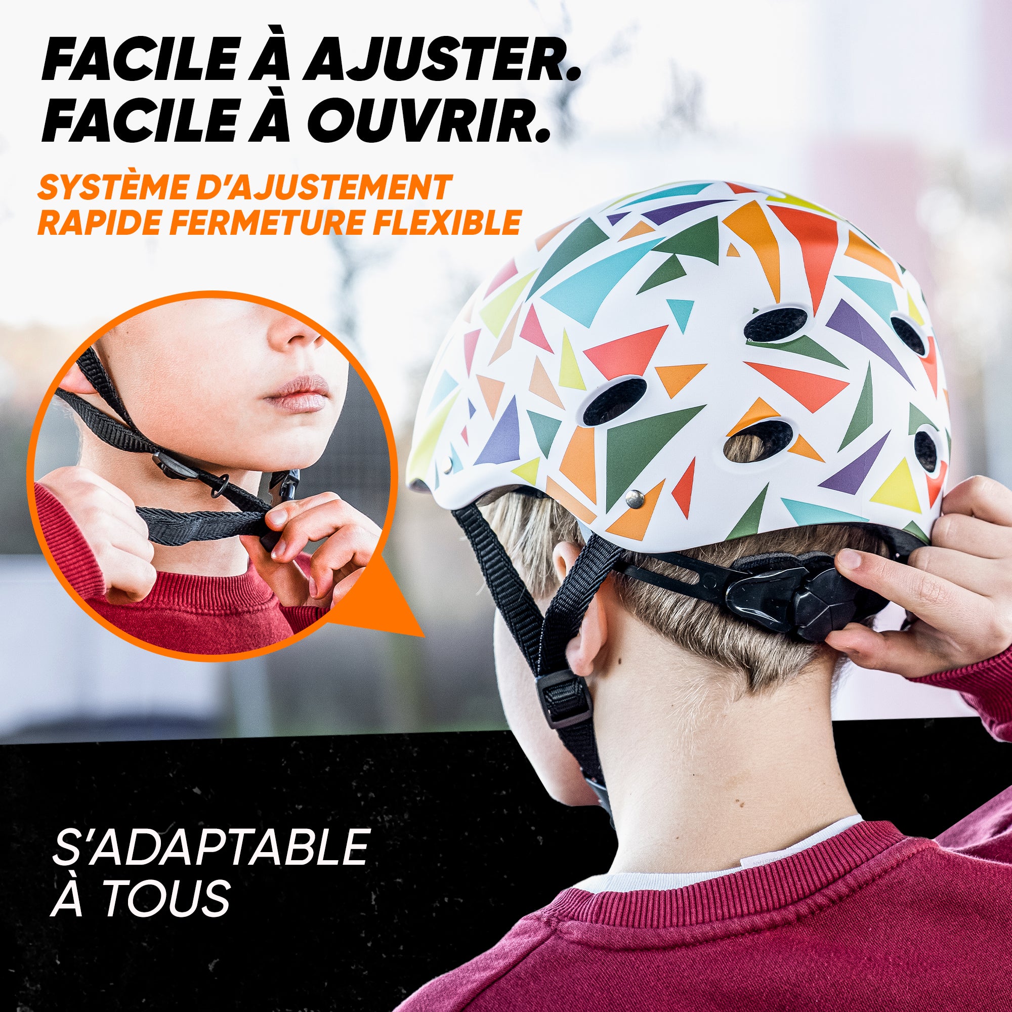 Apollo - Casque réglable pour skate et vélo - Triangle