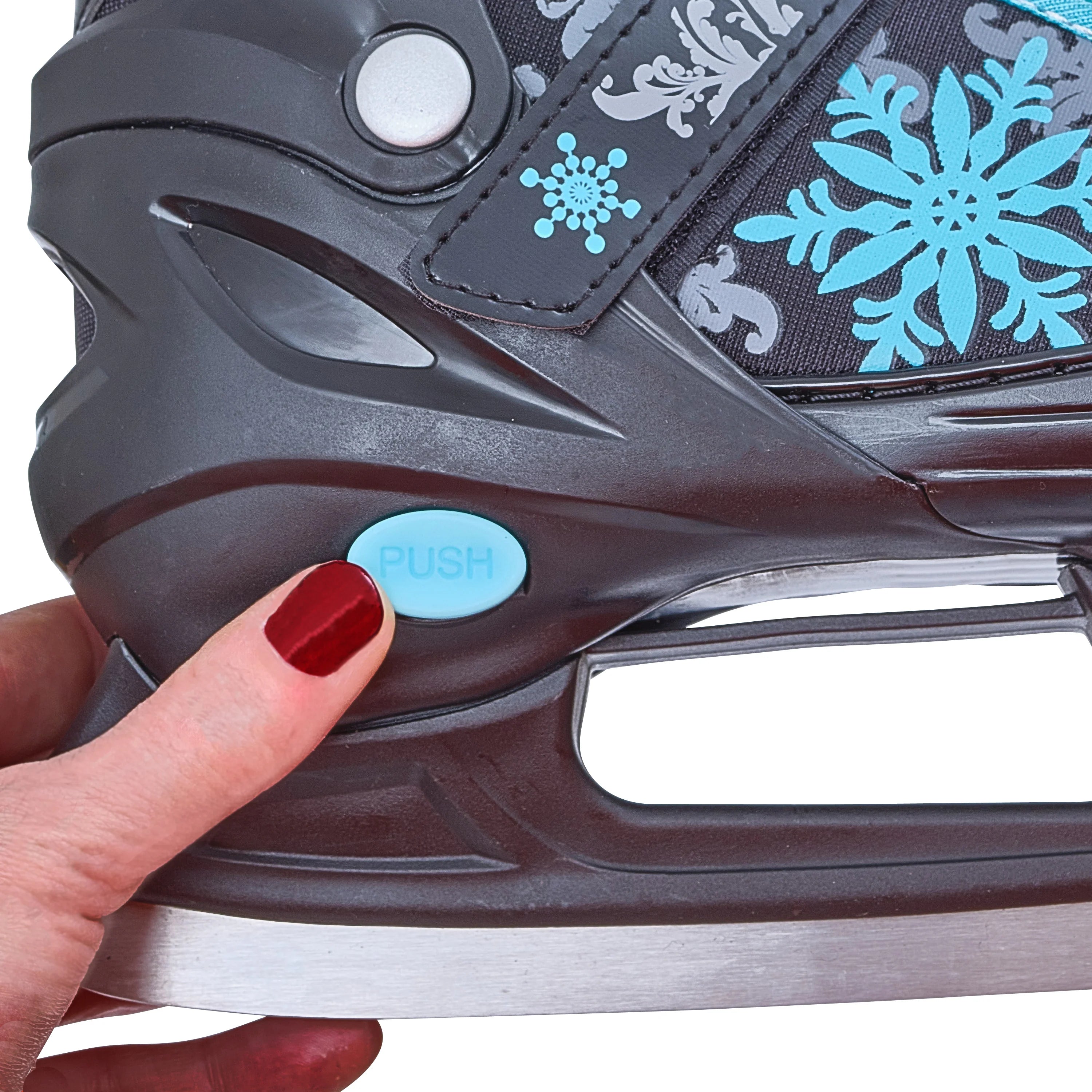 Apollo - Patins à glace femme X Pro - pointure ajustable - Noir/Menthe - L (39-42)