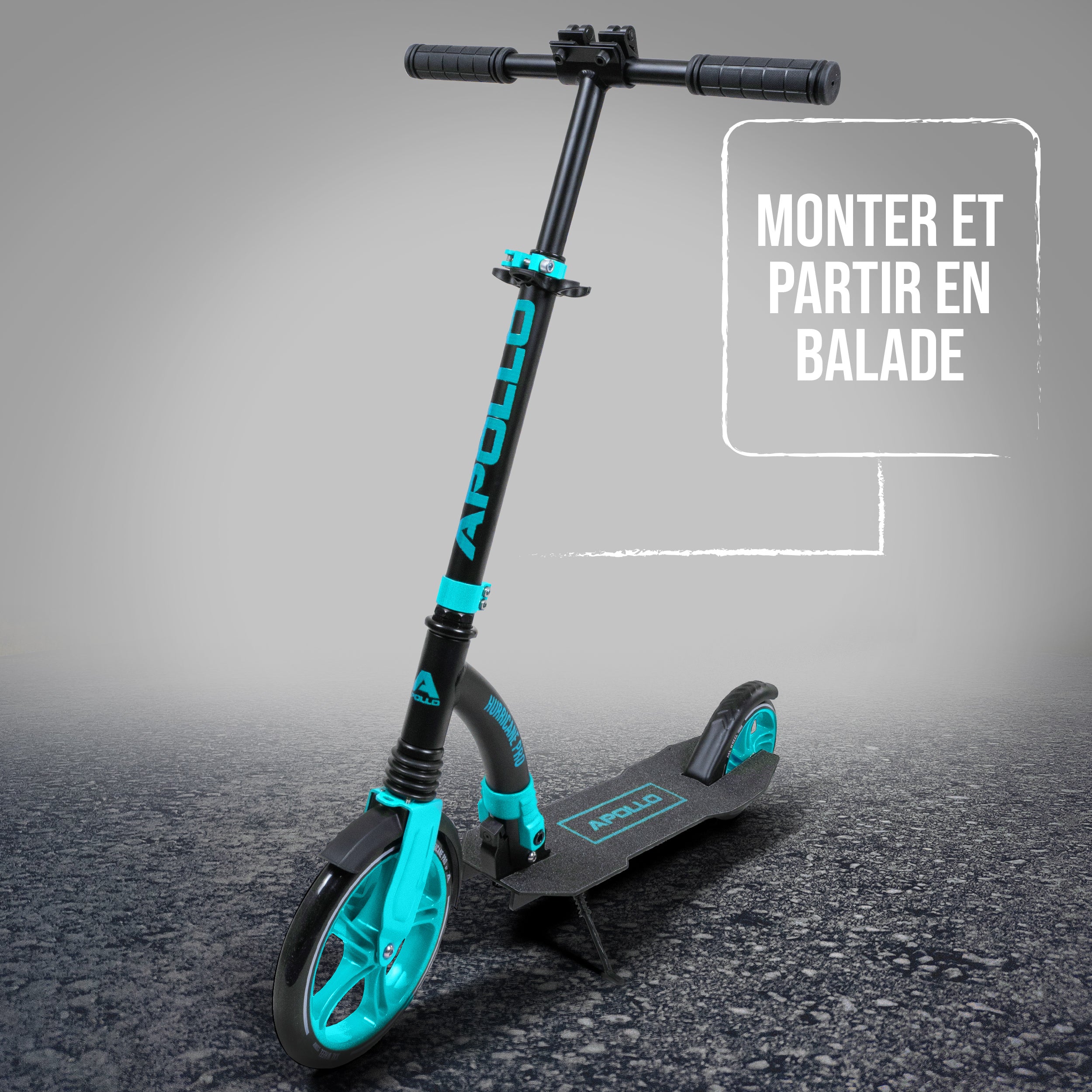 Apollo - Apollo Scooter - "Hurricane" City-Scooter avec suspension - Noir Menthe