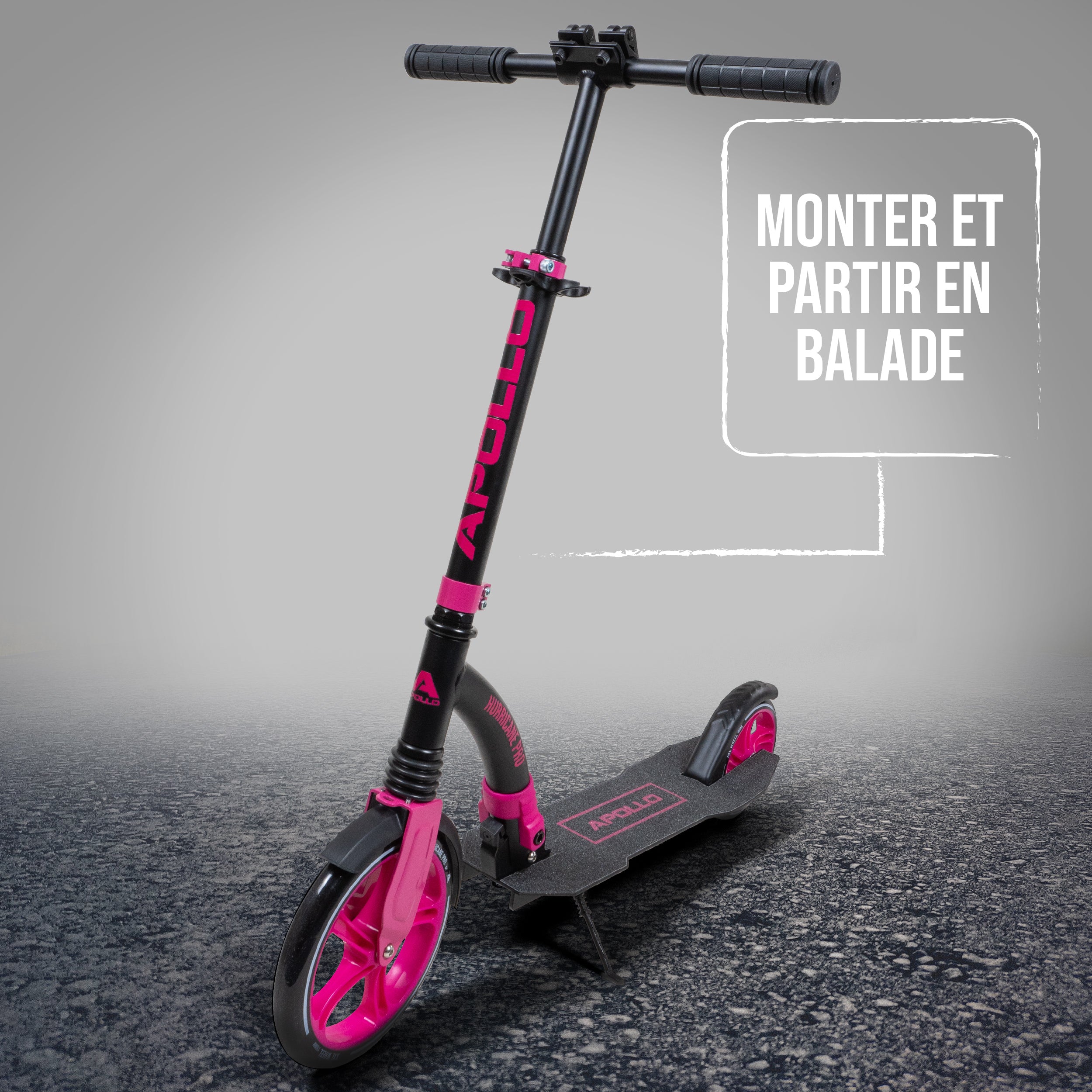 Apollo - Apollo Scooter - "Hurricane" City-Scooter avec suspension - Noir Rose