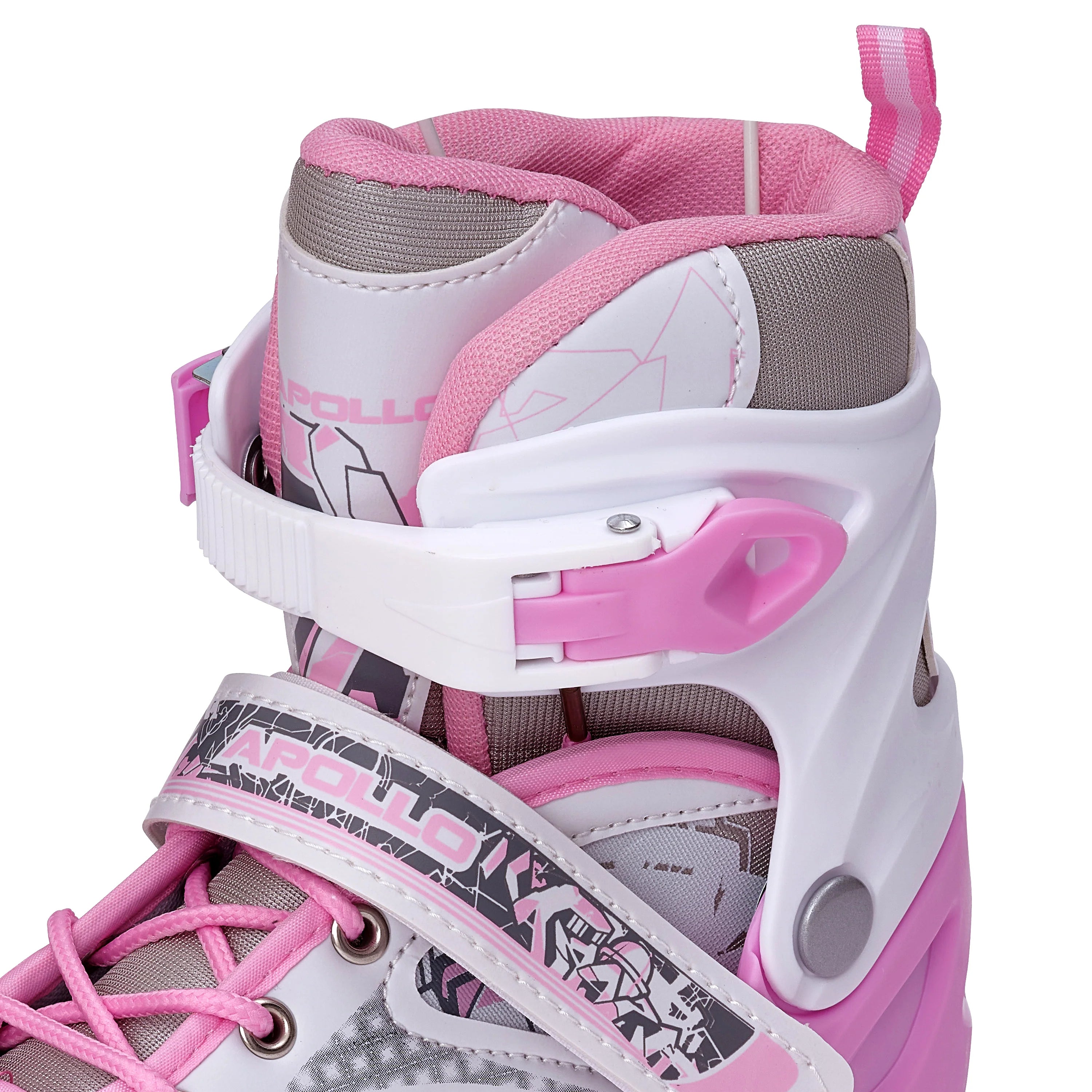 Apollo - Patins à glace femme X Pro - pointure ajustable - Blanc/Rose - L (39-42)