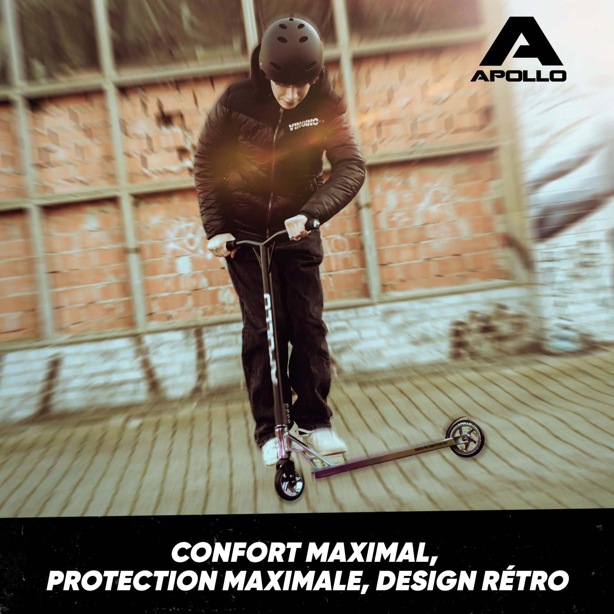 Apollo - Casque réglable pour skate et vélo - Black