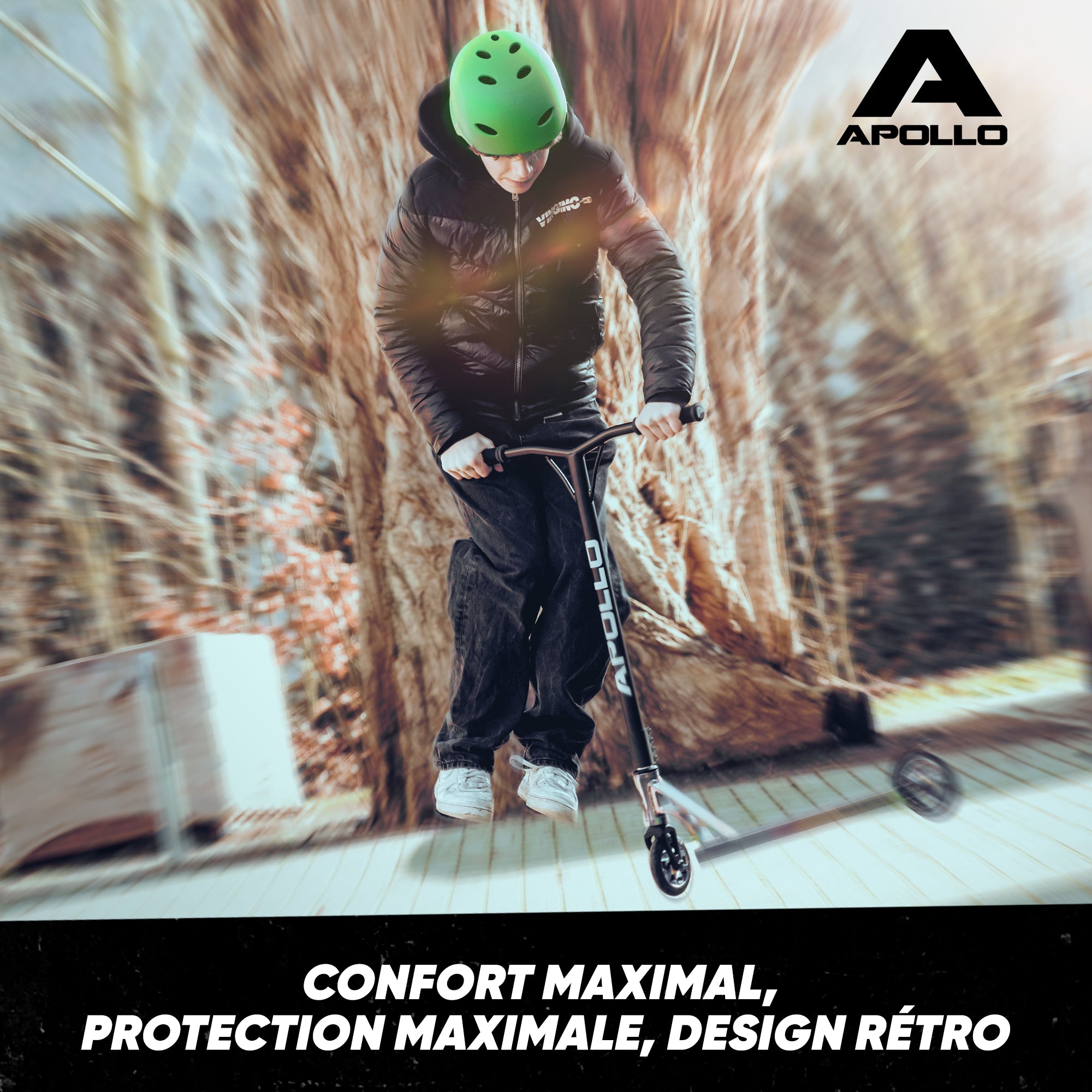 Apollo - Casque réglable pour skate et vélo - Green (Uni)