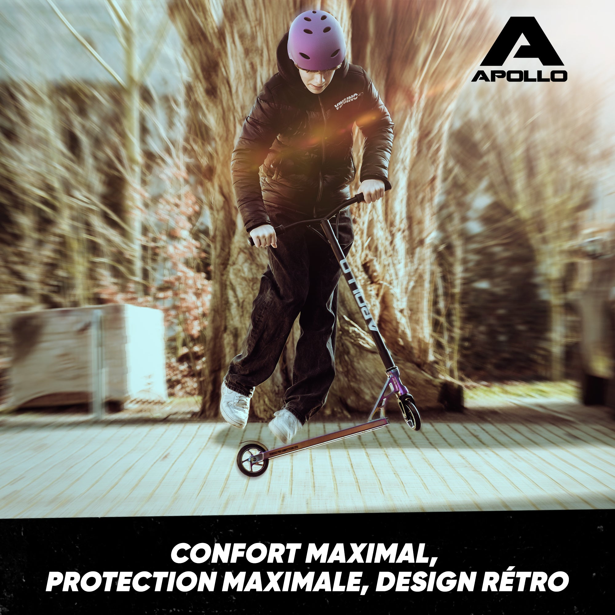 Apollo - Casque réglable pour skate et vélo - Violett (Uni)