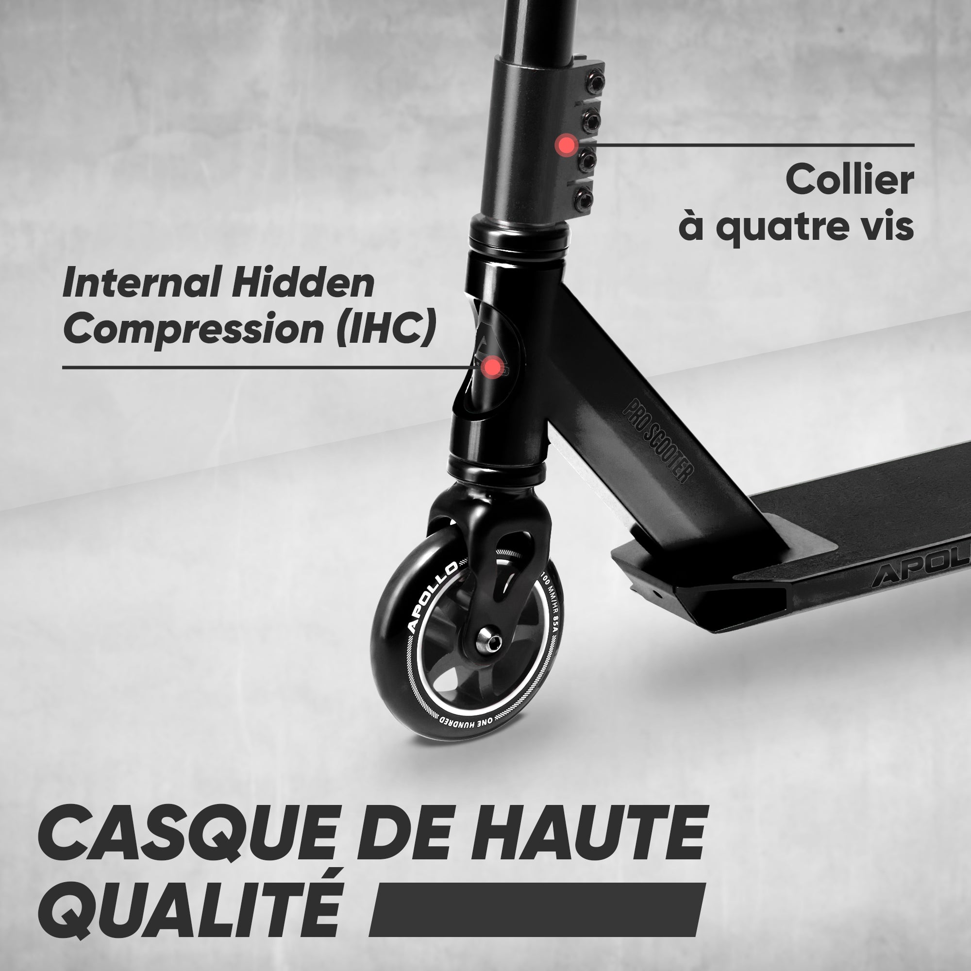 Apollo - Stunt Scooter - Star Pro - HighQuality eloxierter Profi Stunt Scooter - Noir