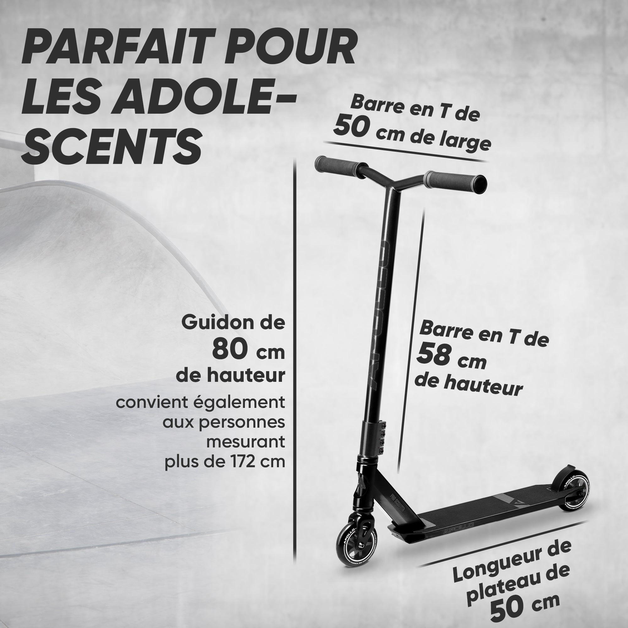 Apollo - Stunt Scooter - Star Pro - HighQuality eloxierter Profi Stunt Scooter - Noir