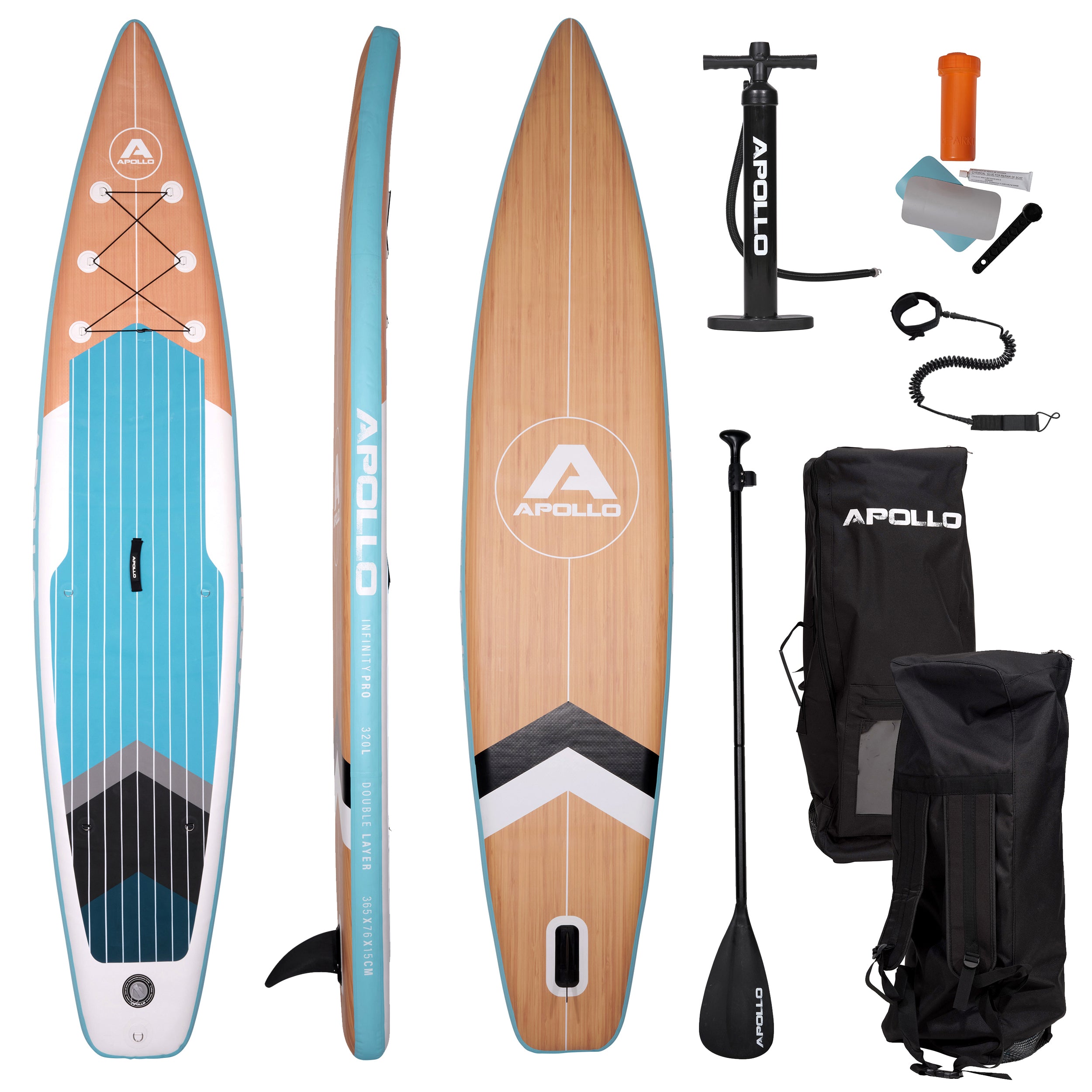 Apollo - Stand up paddle gonflable – ensemble complet - Infinity Pro - 3,65 m -