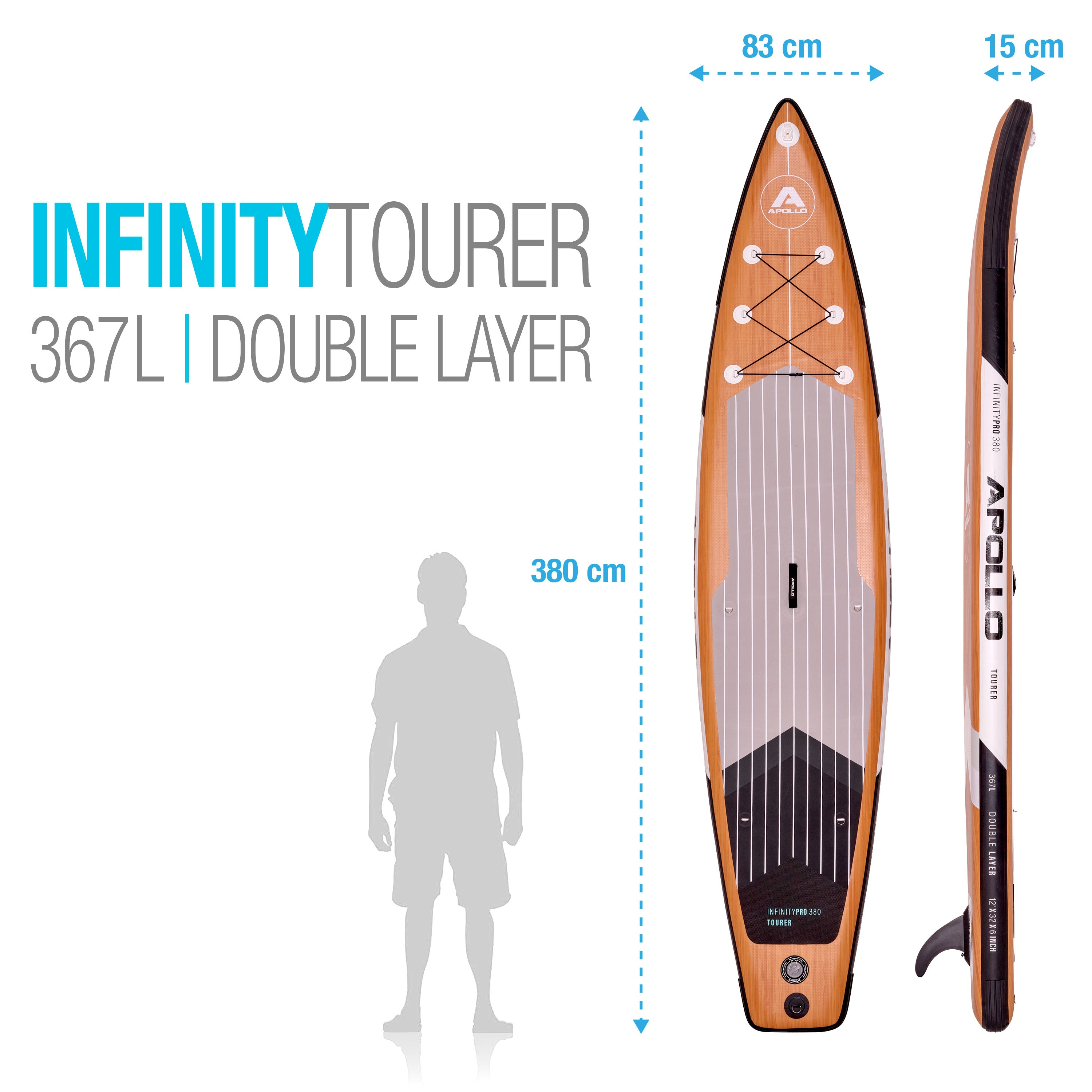 Apollo - Paddle Gonflable Planche Sup - Ensemble Complet - Infinity Tourer -