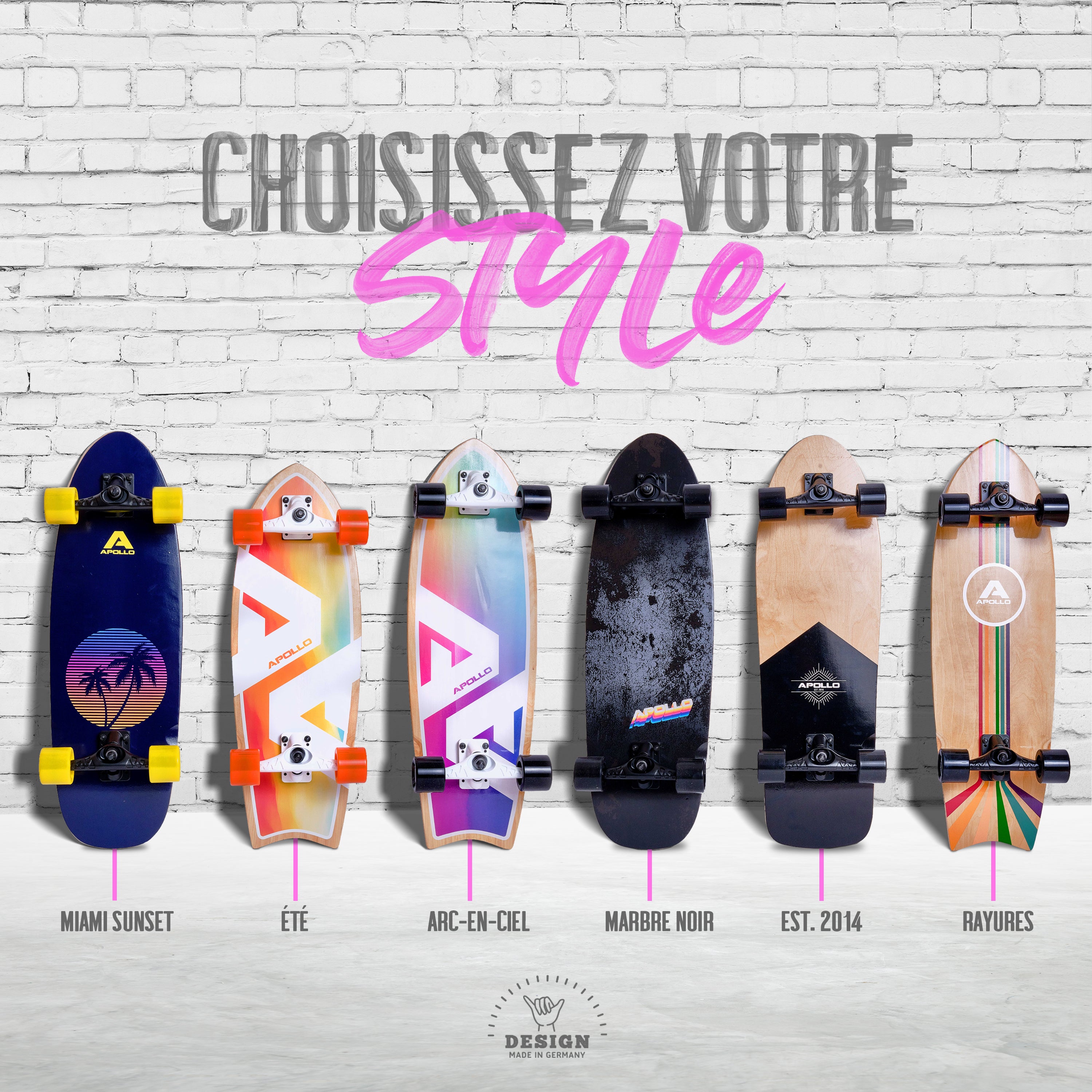 Apollo - Surf Style Skateboard - Apollo Summer - Apollo Summer