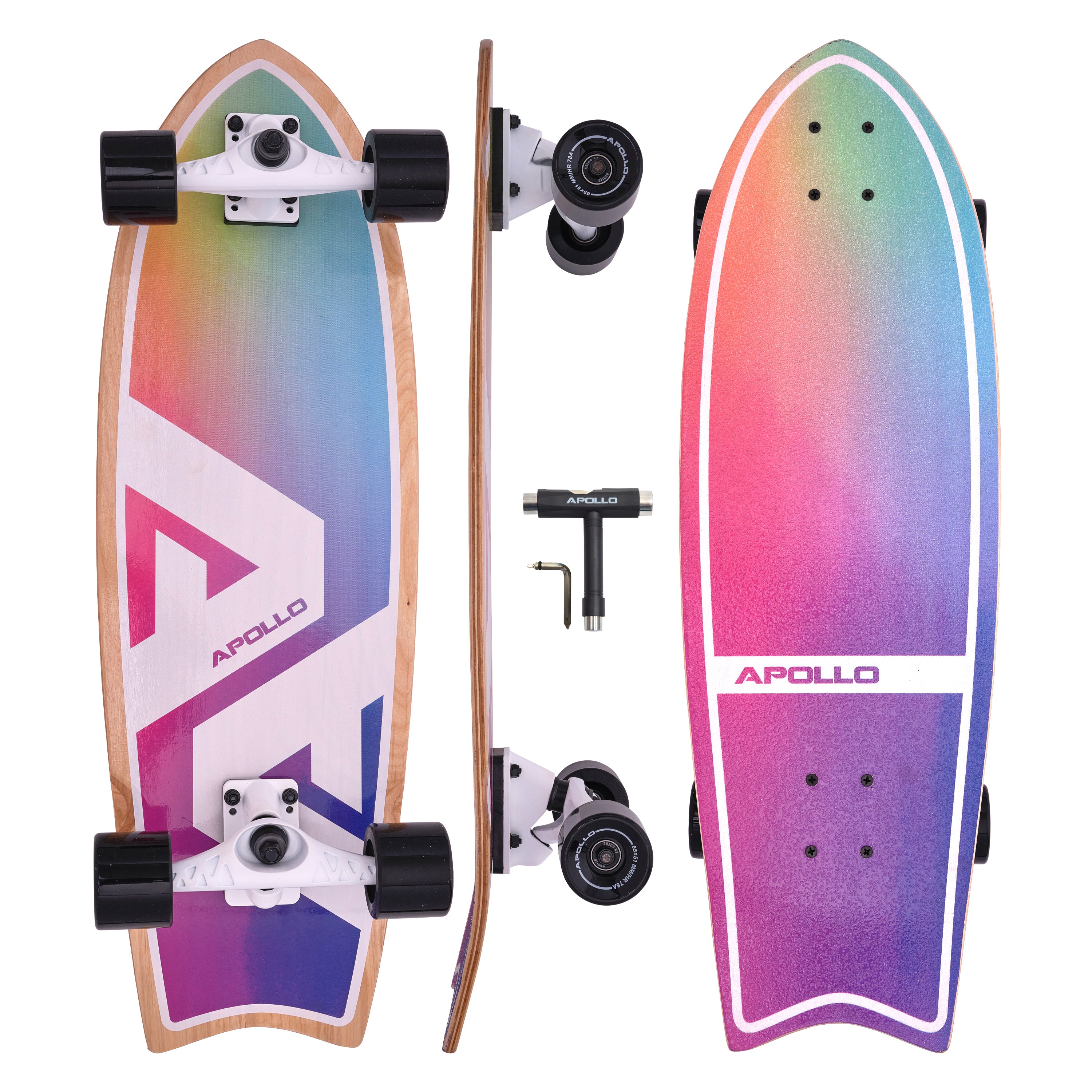 Apollo - Surf Style Skateboard - Apollo Rainbow - Apollo Rainbow