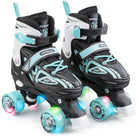Apollo - Super Quad X Pro - Patins à roulettes LED pour enfants et adolescents - Menthe - L (39-42)