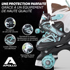 Apollo - Super Quad X Pro - Patins à roulettes LED pour enfants et adolescents - Menthe - L (39-42)